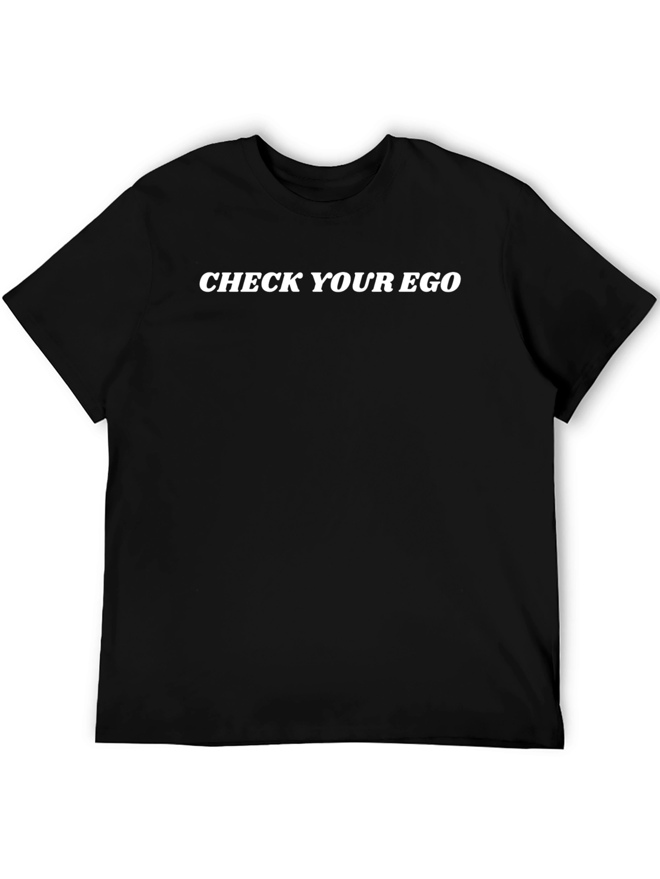 Check Your Ego Black Graphic T-Shirt