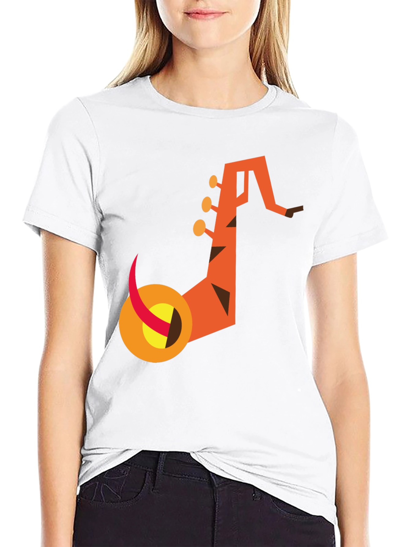 Abstract Saxophone Graphic Tee - Modern Music Lovers Shirt