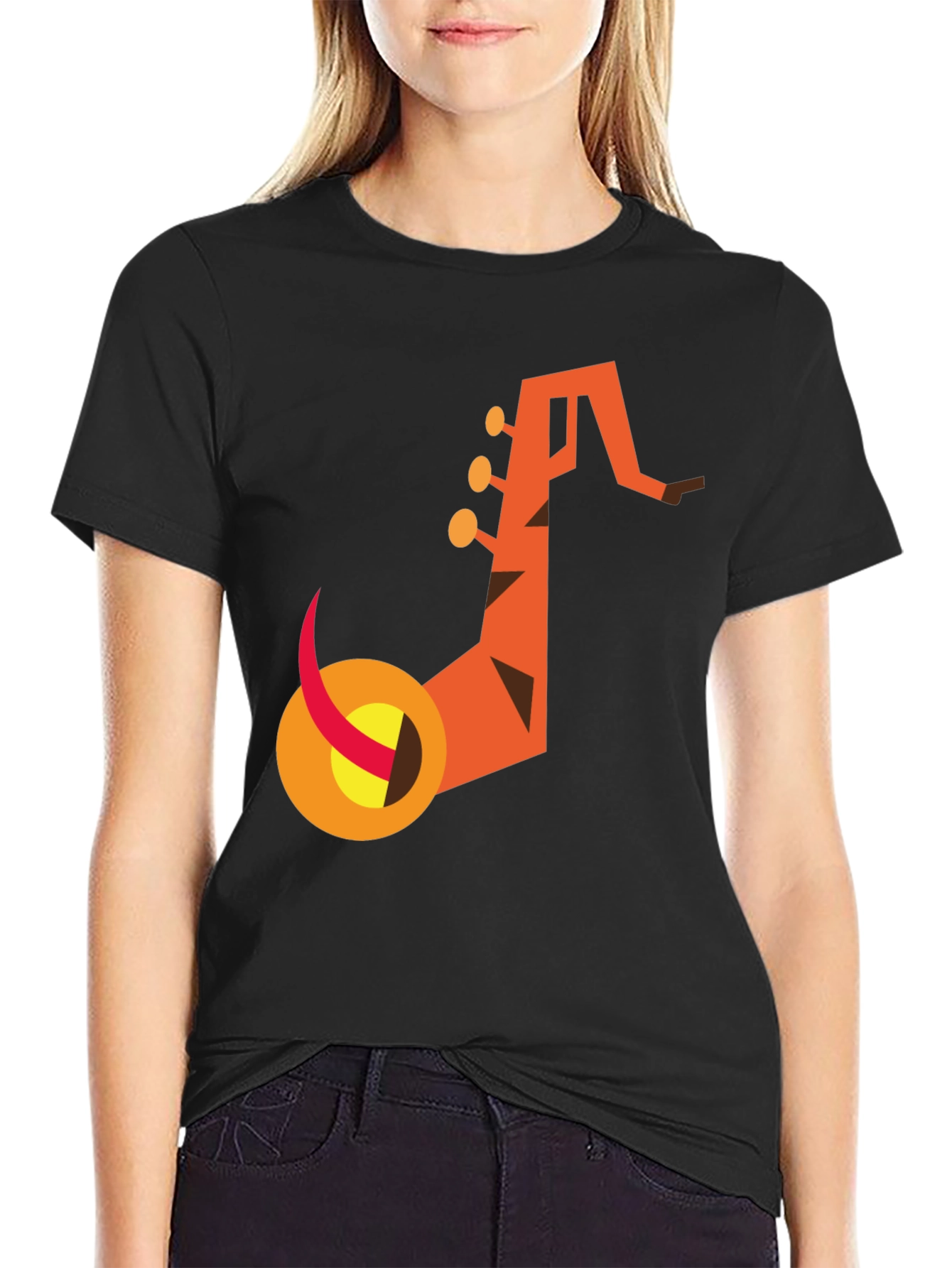 Abstract Saxophone Graphic Tee - Modern Music Lovers Shirt