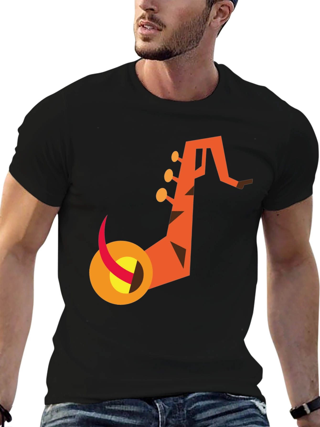 Abstract Saxophone Graphic Tee - Modern Music Lovers Shirt