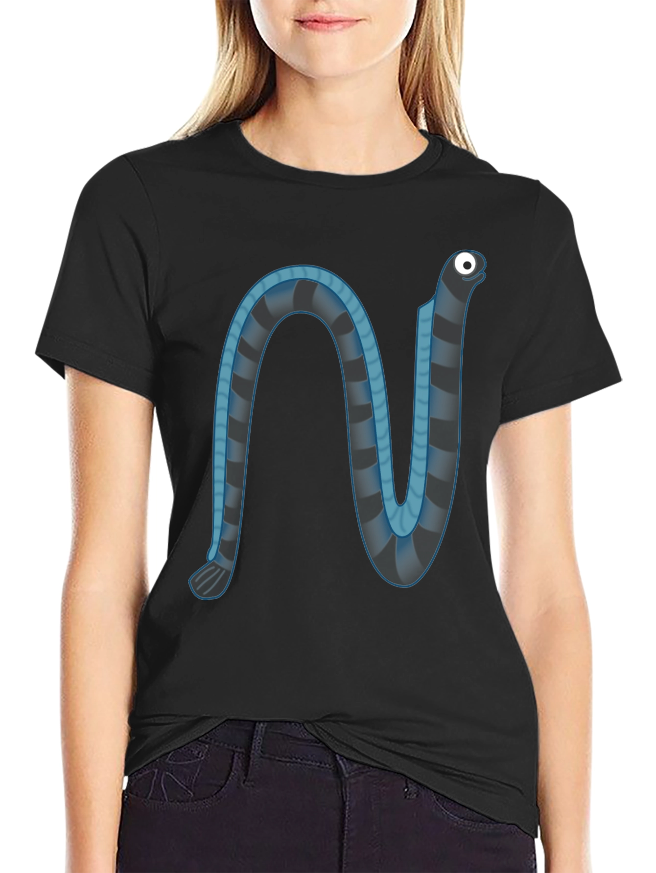 Cartoon Snake Graphic T-Shirt