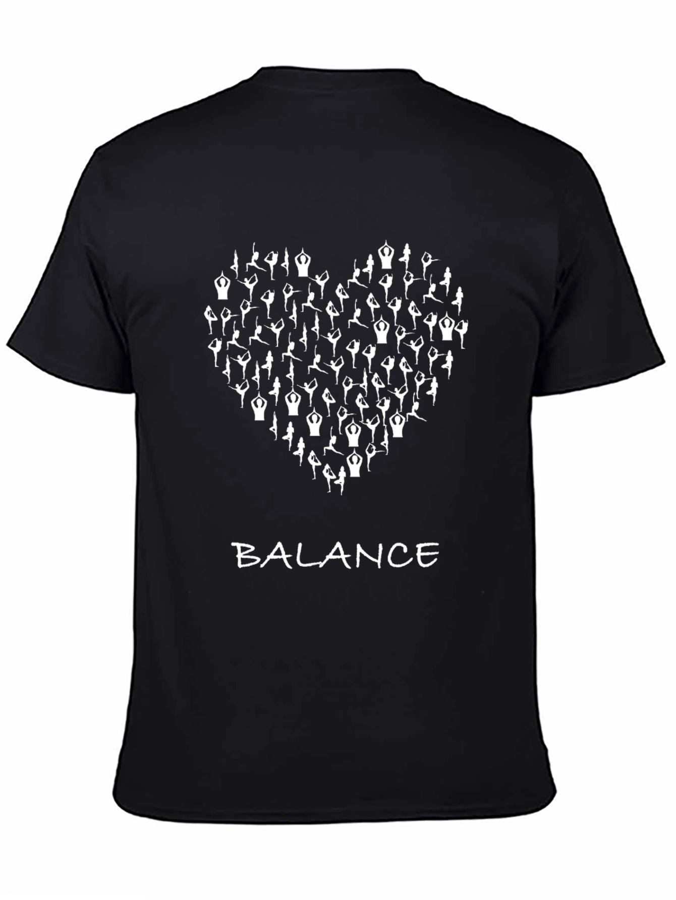Yoga Balance Heart T-Shirt - Black