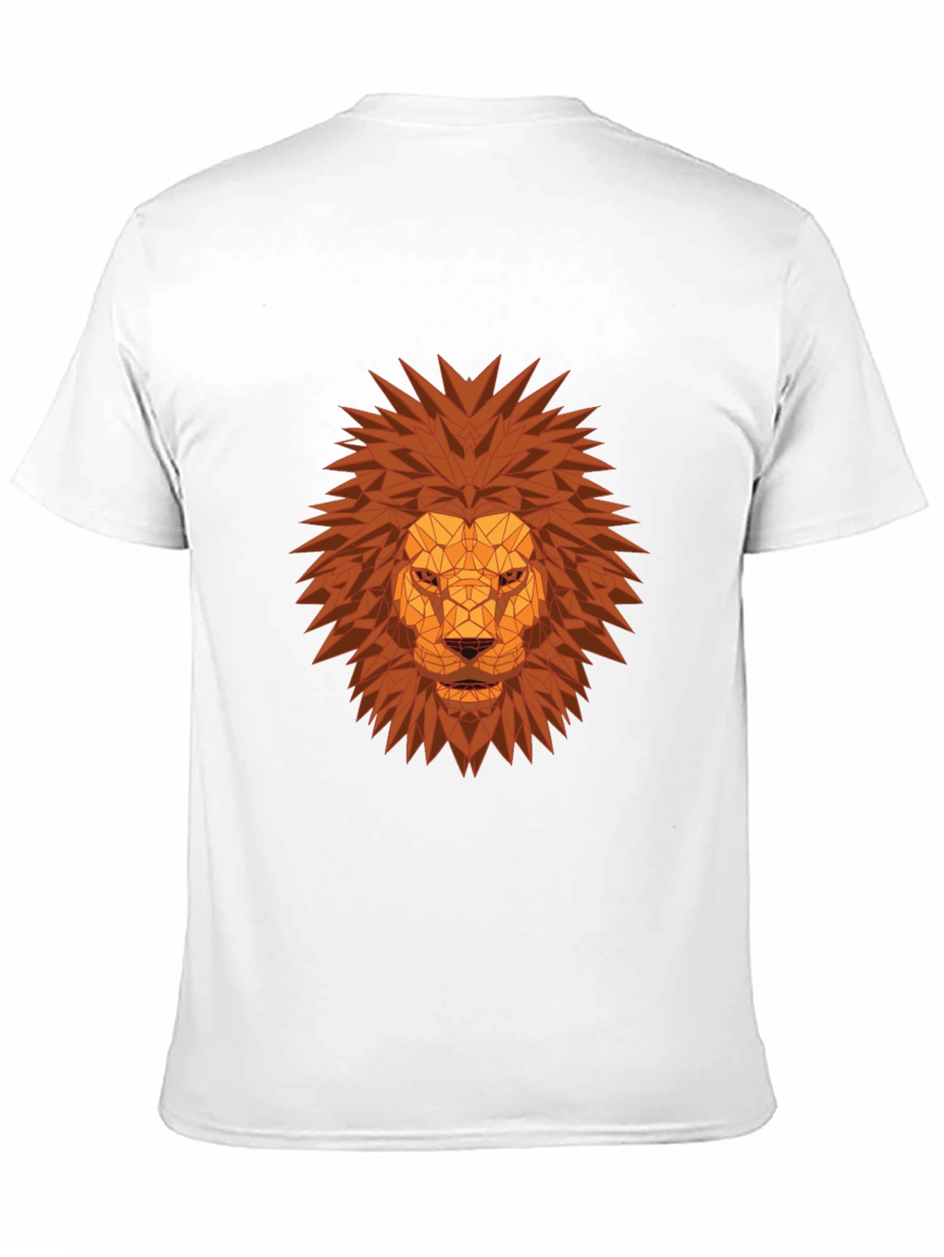 Geometric Lion Head Graphic Tee - Black