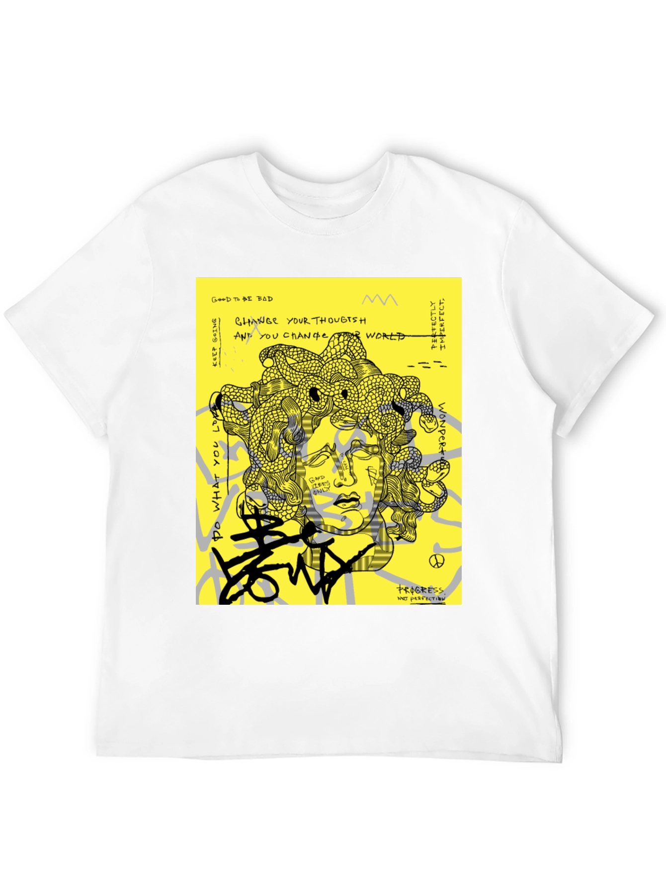 Medusa Graphic Print Black T-Shirt