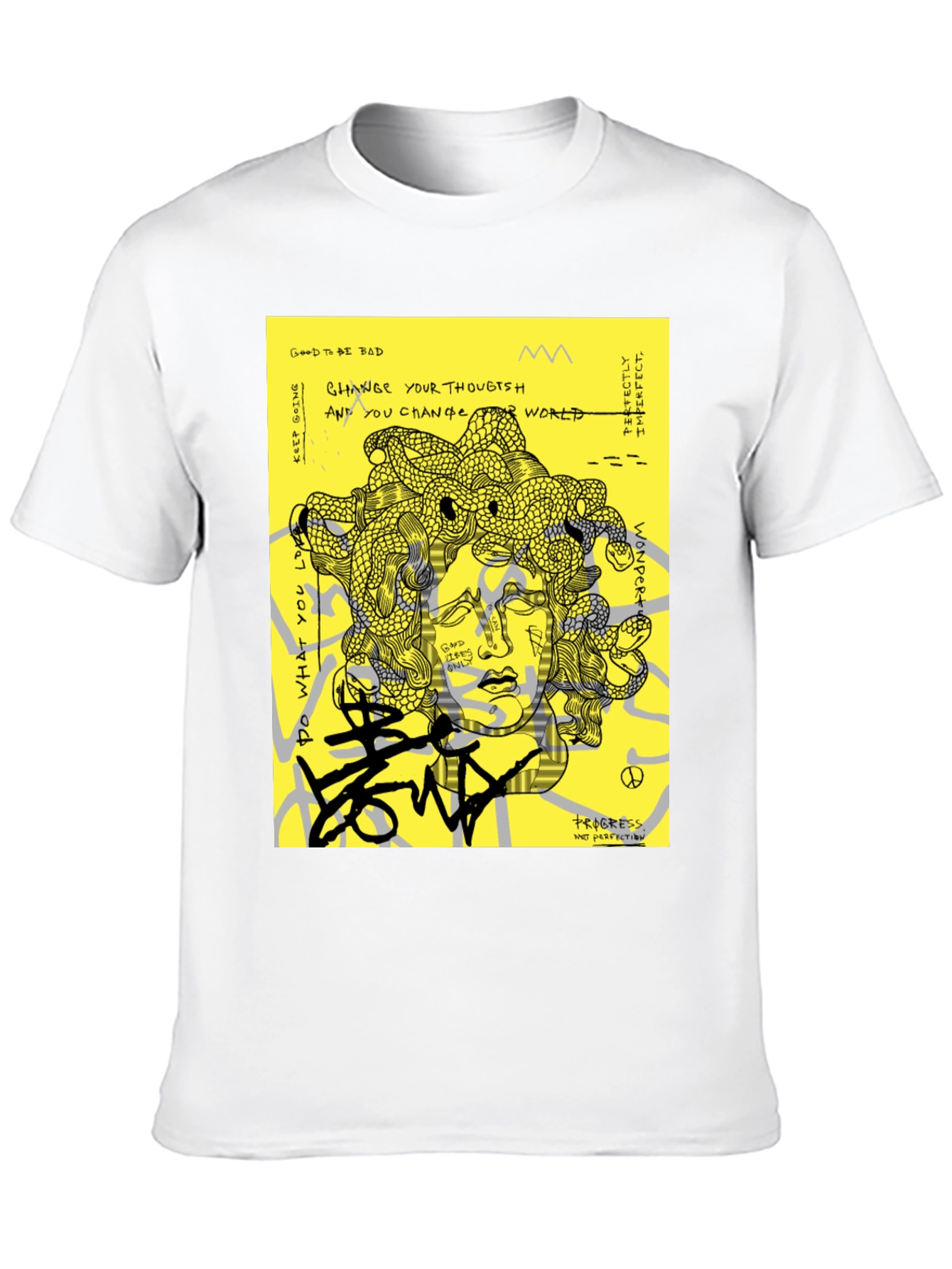 Medusa Graphic Print Black T-Shirt
