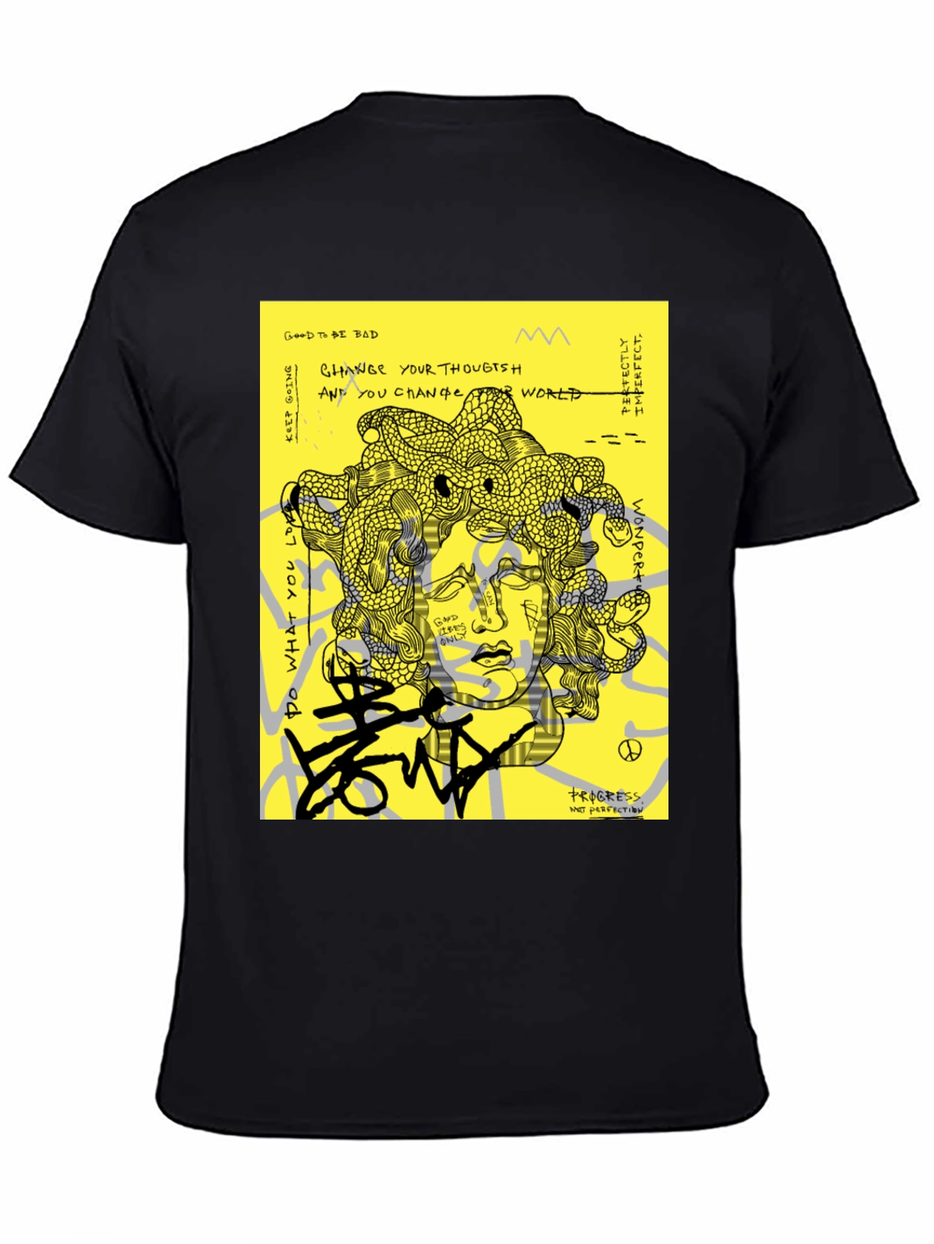 Medusa Graphic Print Black T-Shirt