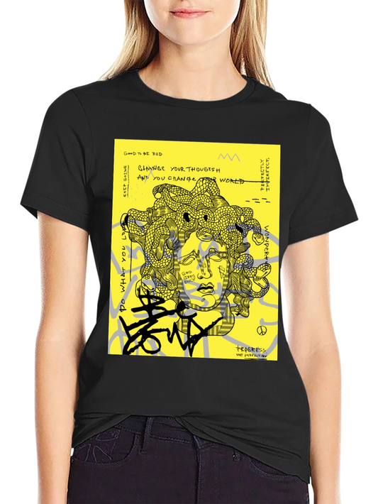 Medusa Graphic Print Black T-Shirt