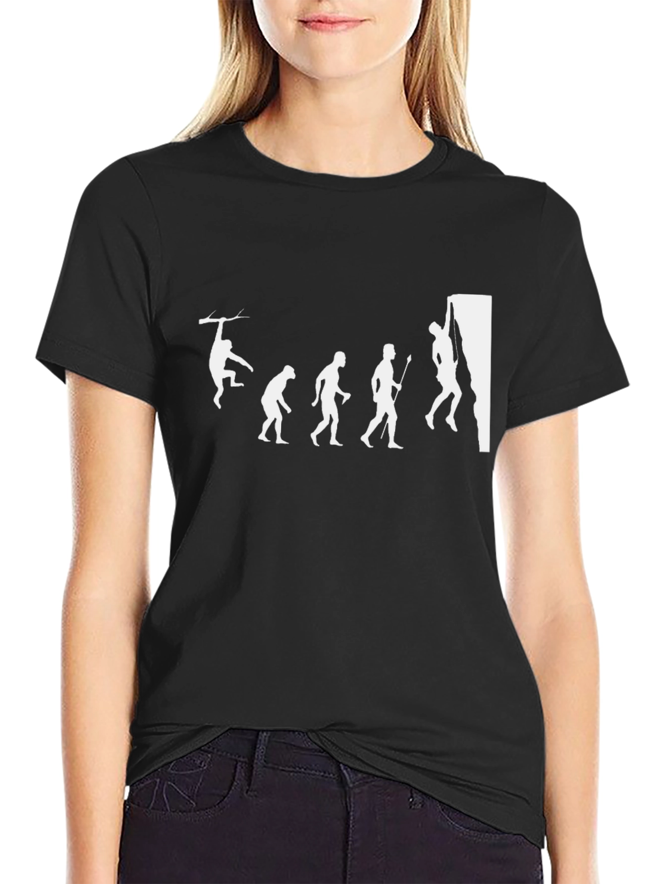 Evolution of Climbing T-Shirt - Black Graphic Tee