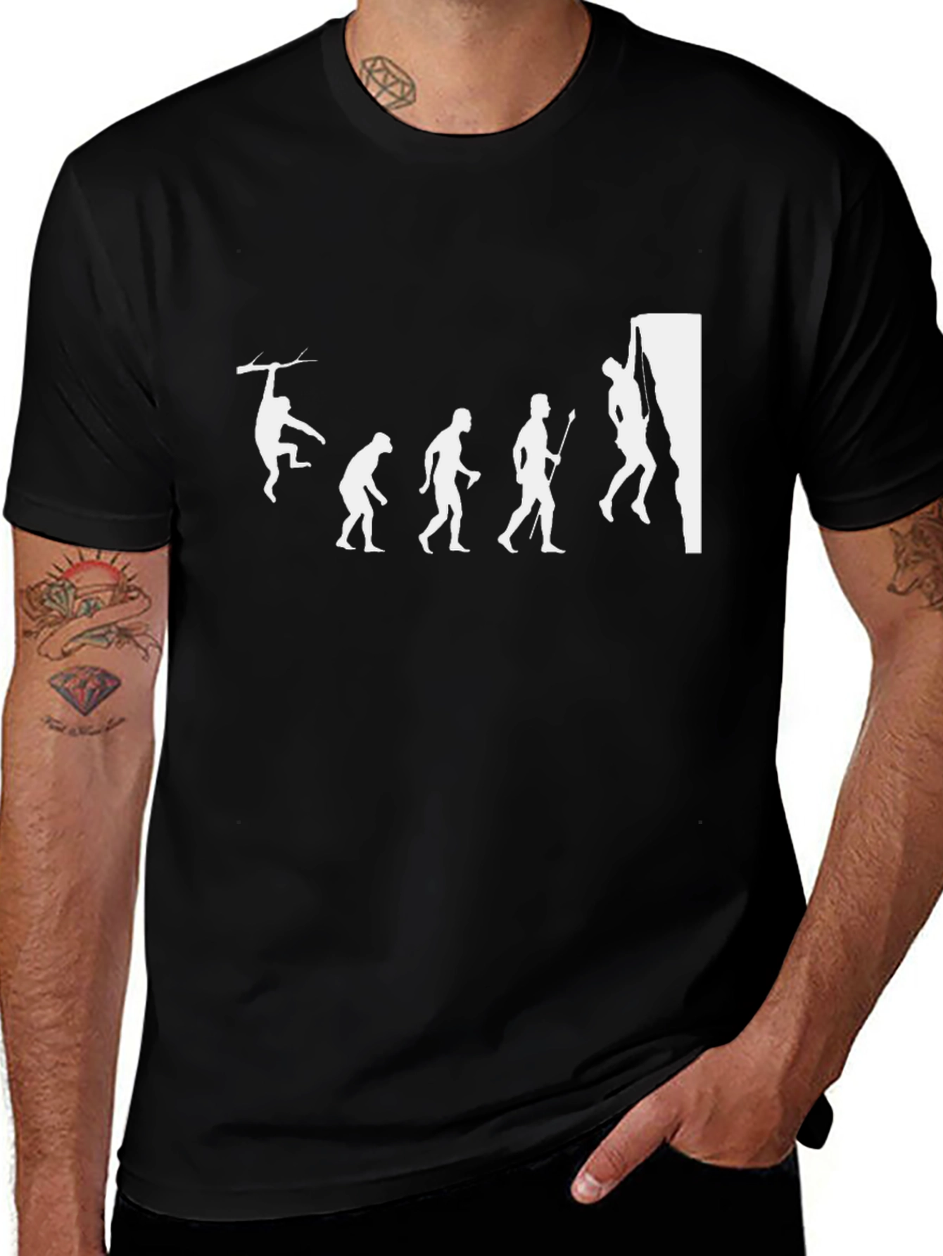Evolution of Climbing T-Shirt - Black Graphic Tee