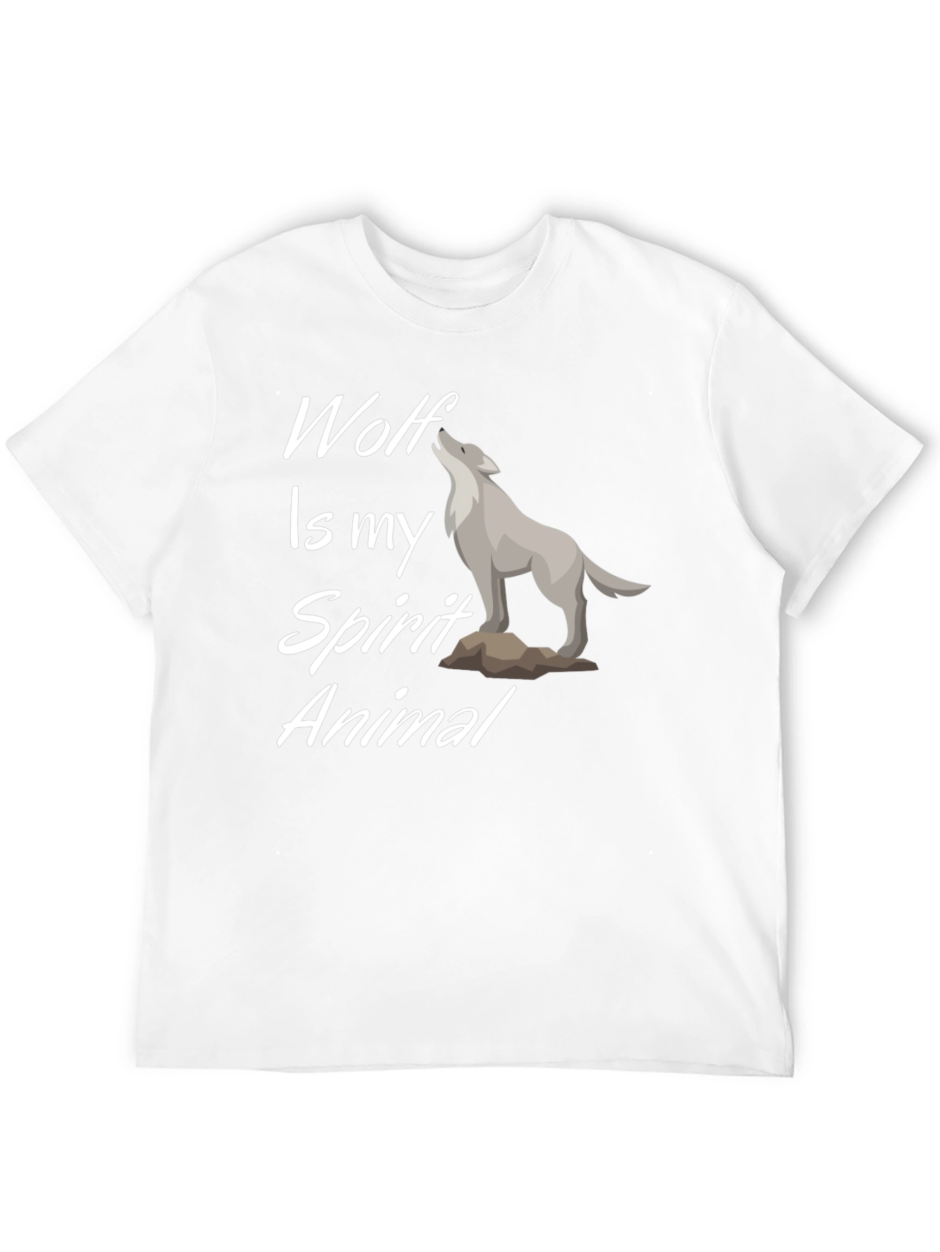 Wolf Spirit Animal Graphic Tee - Black Cotton T-Shirt