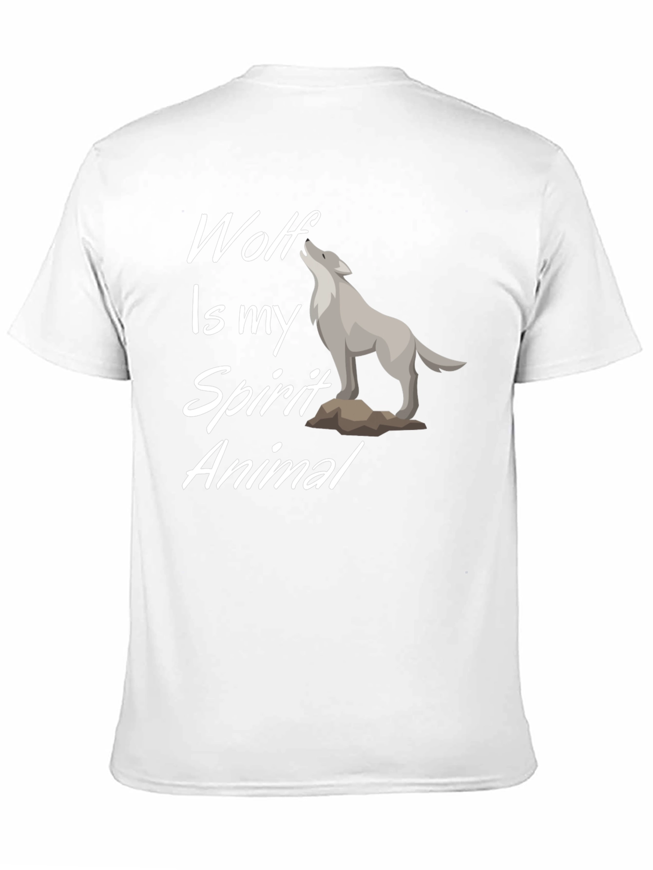 Wolf Spirit Animal Graphic Tee - Black Cotton T-Shirt