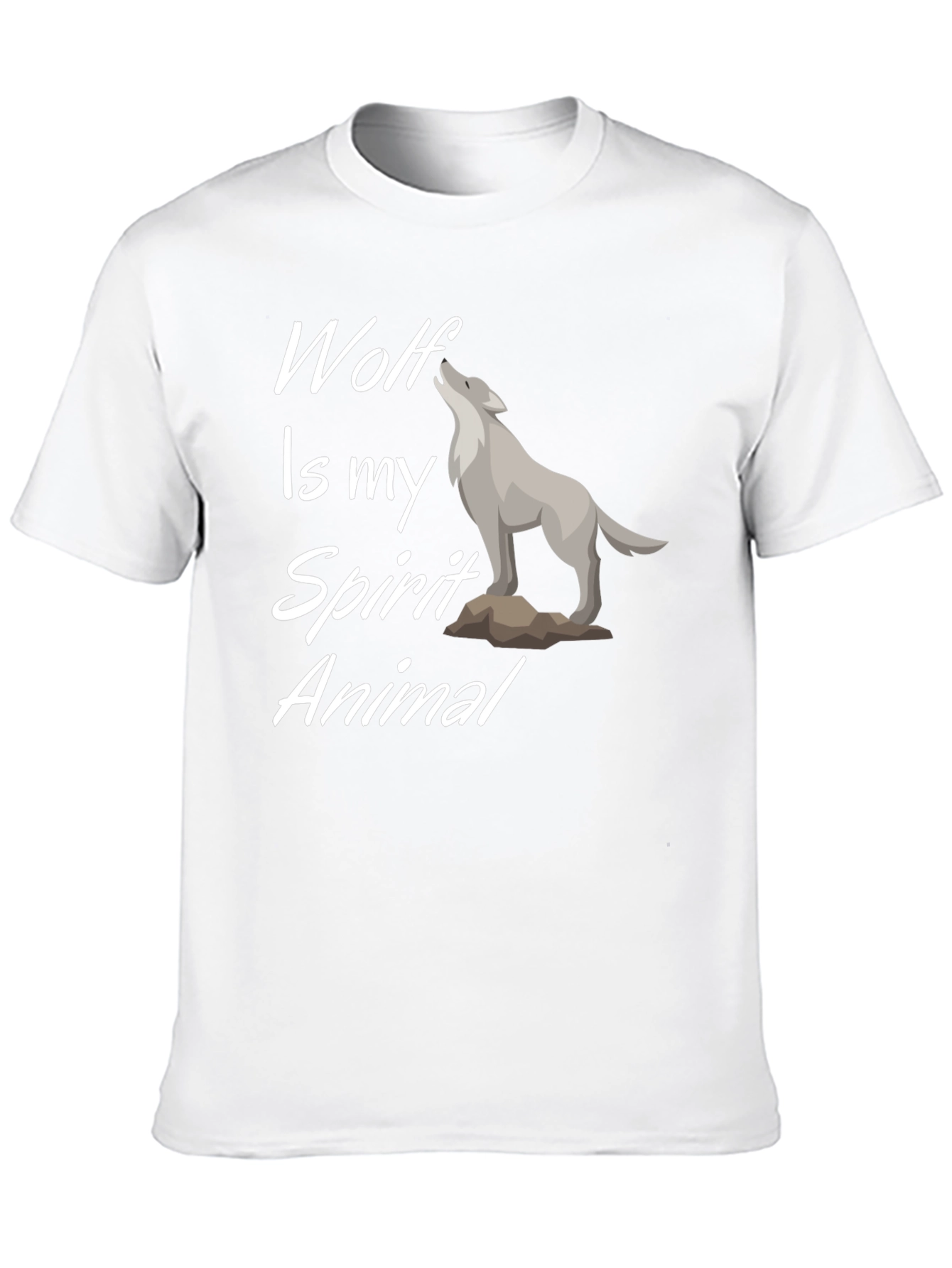 Wolf Spirit Animal Graphic Tee - Black Cotton T-Shirt
