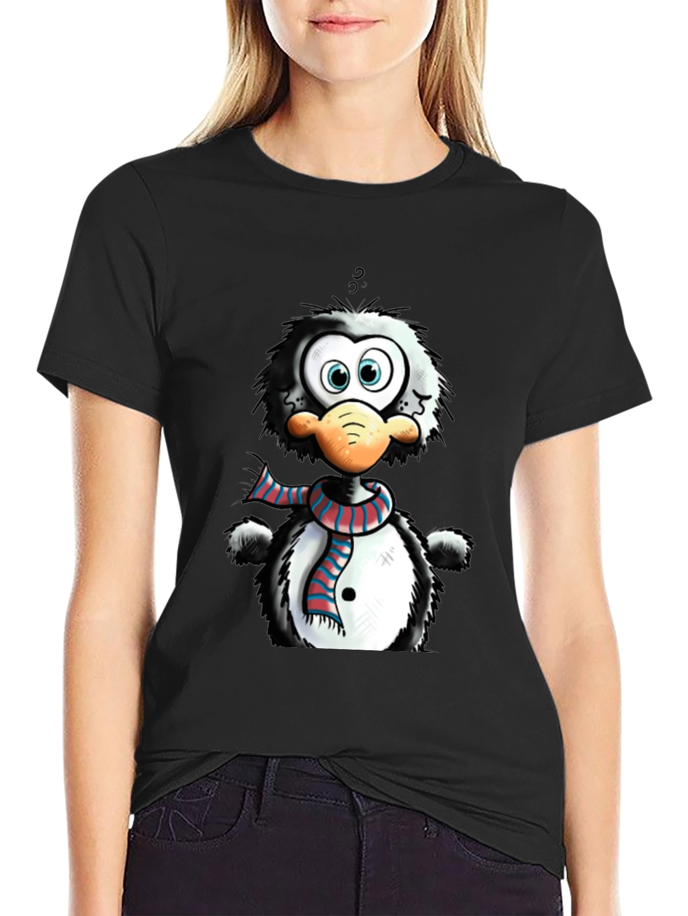 Cartoon Penguin Graphic Tee - Quirky Style