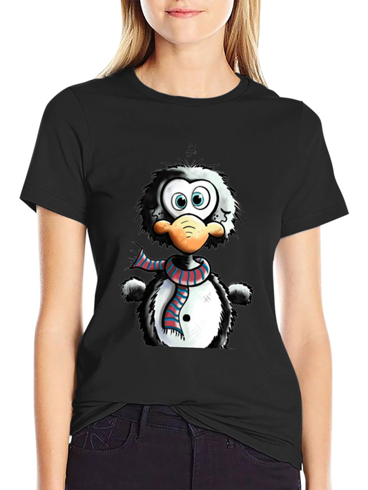 Cartoon Penguin Graphic Tee - Quirky Style