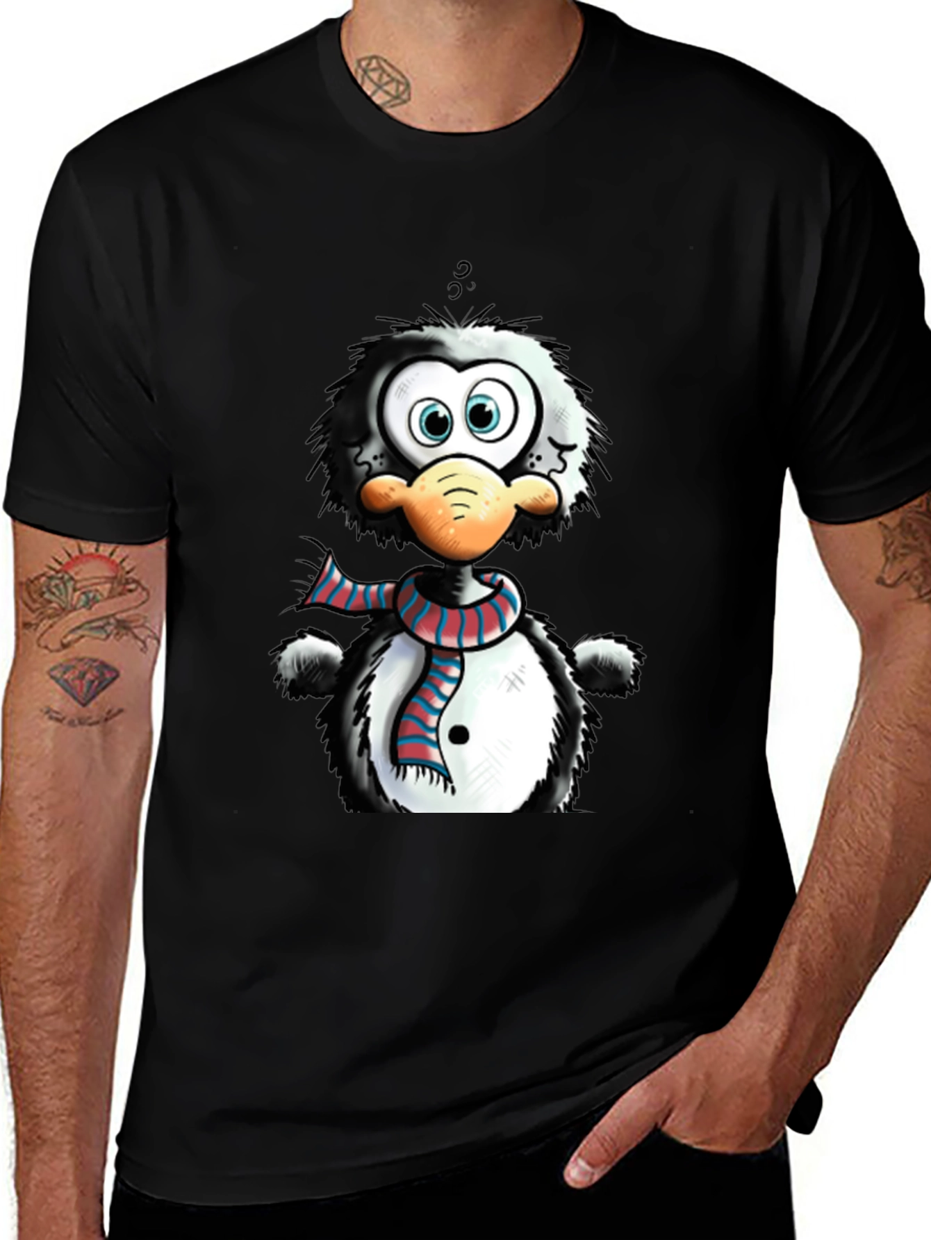 Cartoon Penguin Graphic Tee - Quirky Style