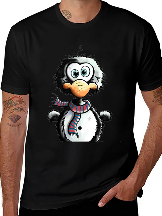 Cartoon Penguin Graphic Tee - Quirky Style