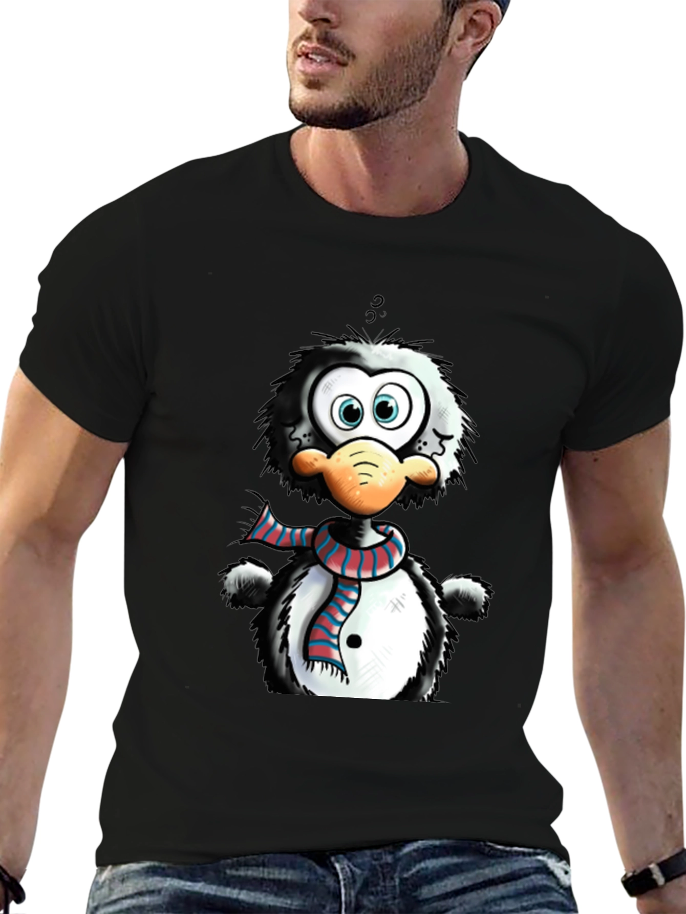 Cartoon Penguin Graphic Tee - Quirky Style