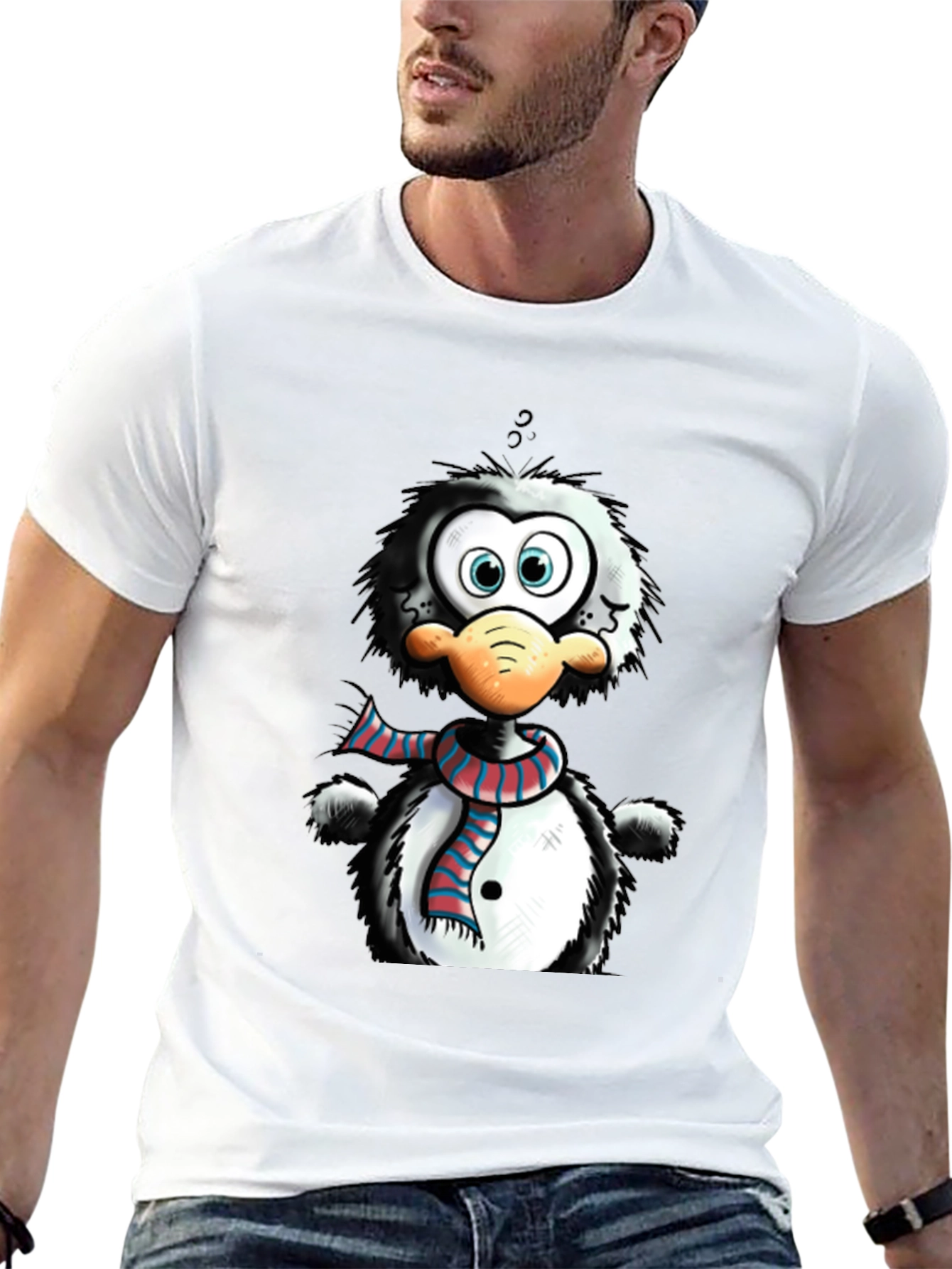 Cartoon Penguin Graphic Tee - Quirky Style