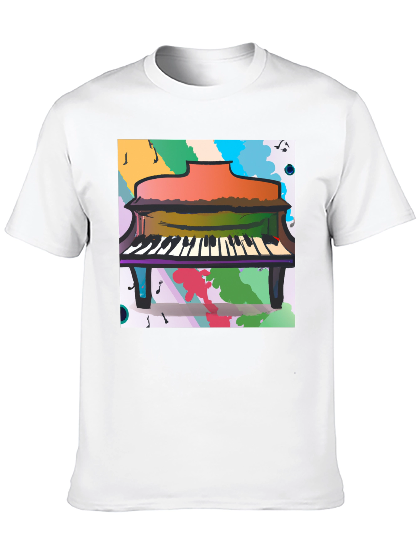 Abstract Piano Graphic Tee - Black Unisex T-Shirt
