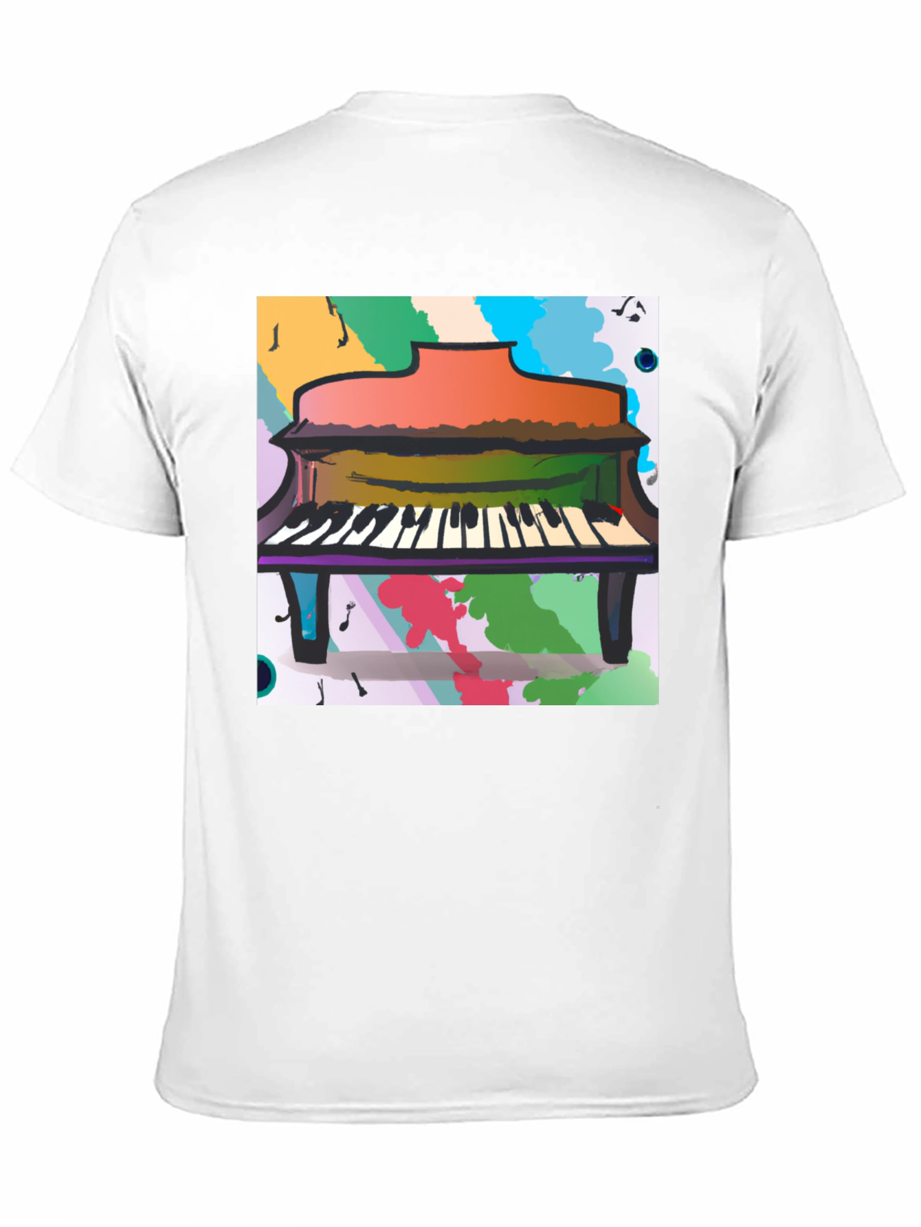 Abstract Piano Graphic Tee - Black Unisex T-Shirt