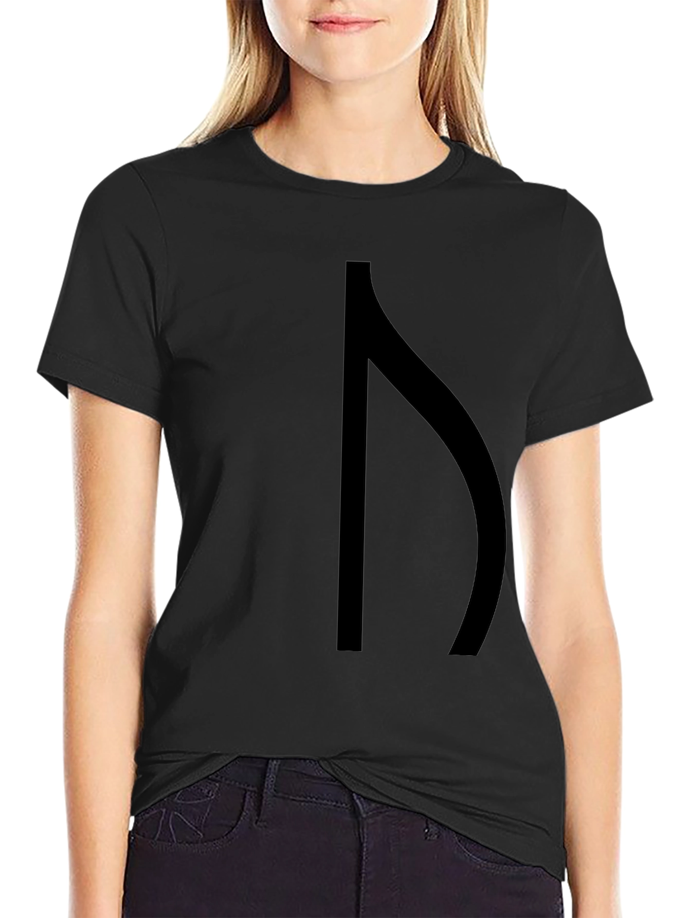 Minimalist Rune Graphic Black T-Shirt