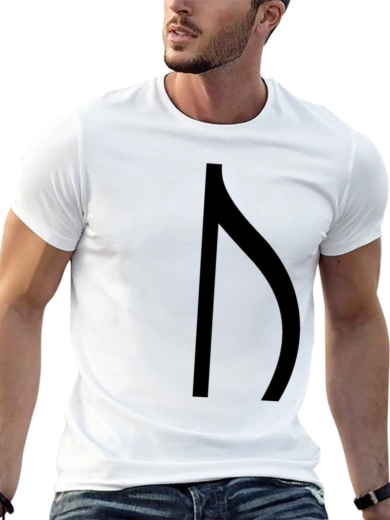 Minimalist Rune Graphic Black T-Shirt