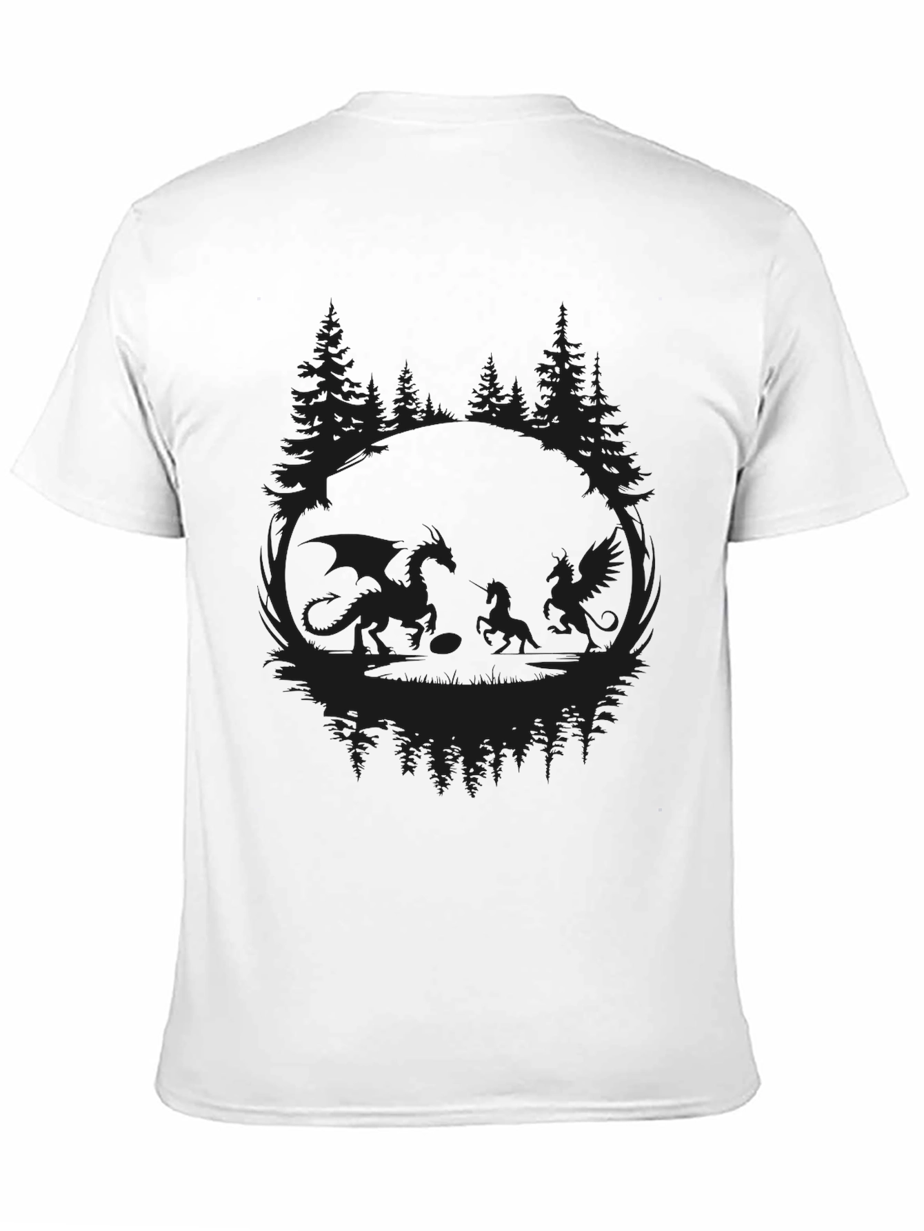 Dragon & Phoenix Graphic Black T-Shirt