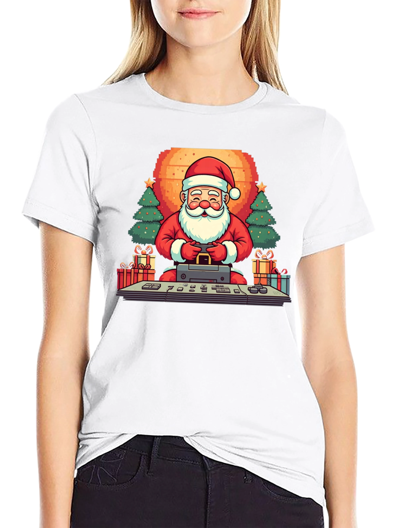Gamer Santa T-Shirt: Retro Holiday Style