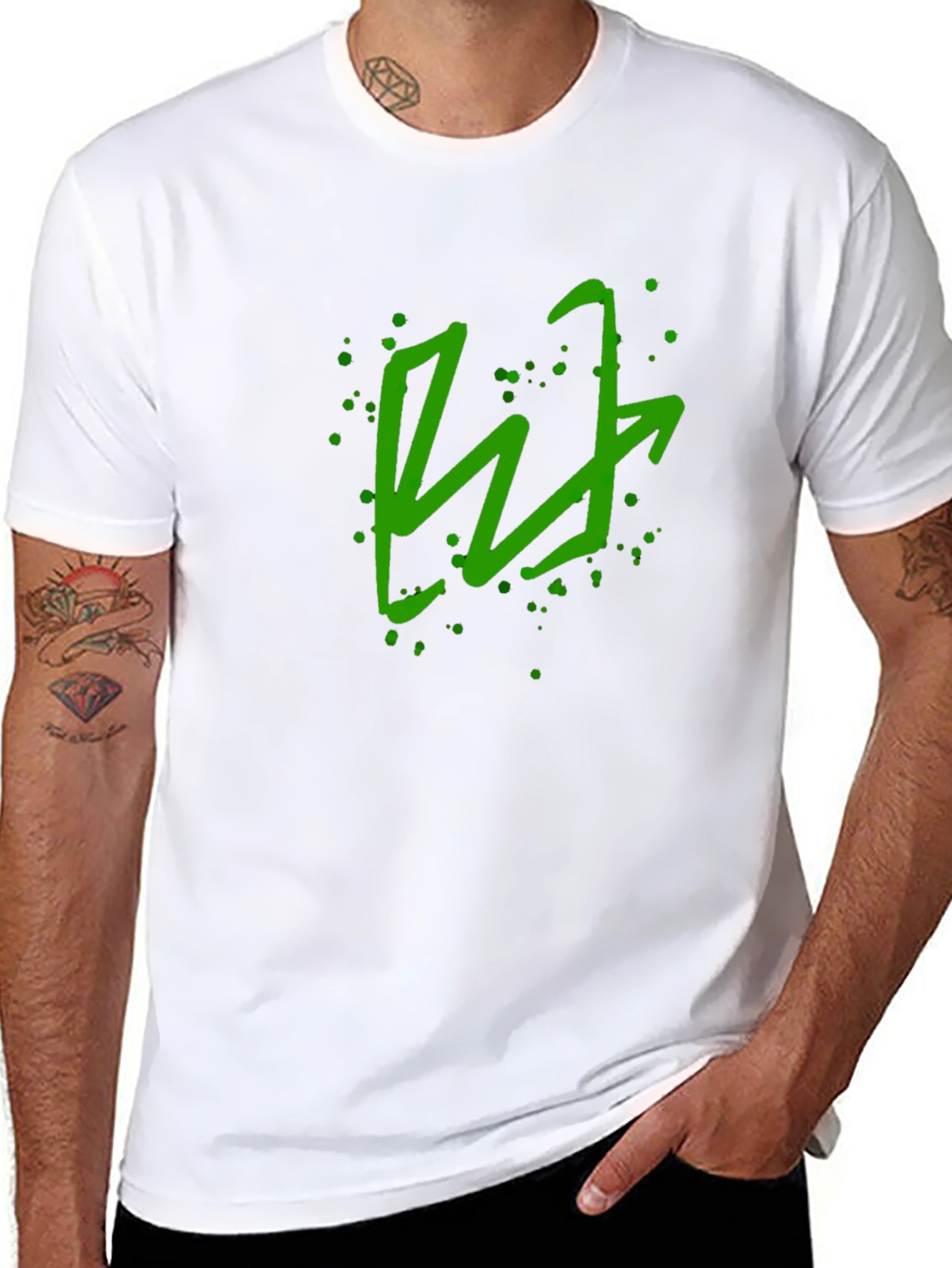 Green Arrow Graphic Black T-Shirt