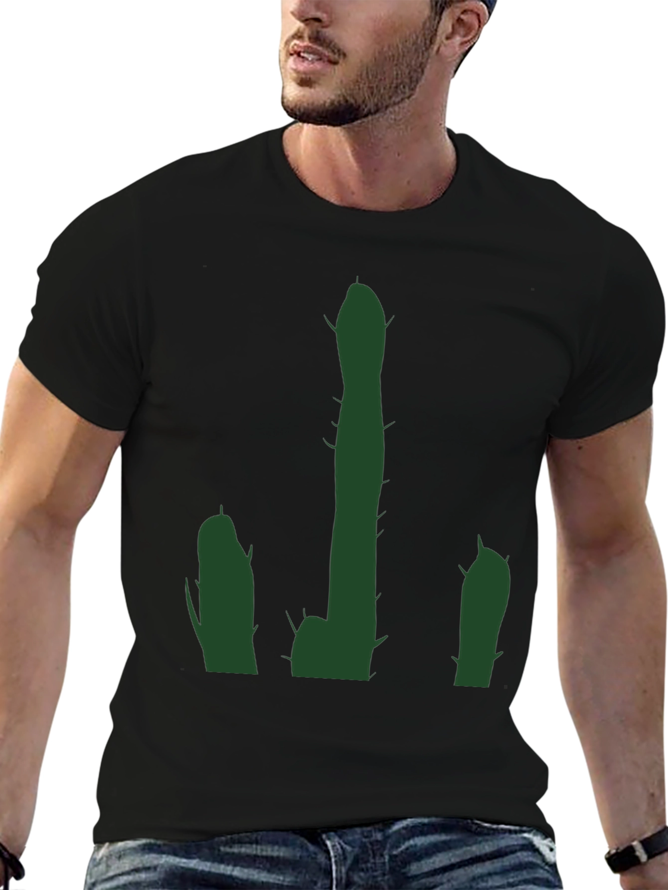 Cactus Graphic Black T-Shirt - Desert Humor Tee