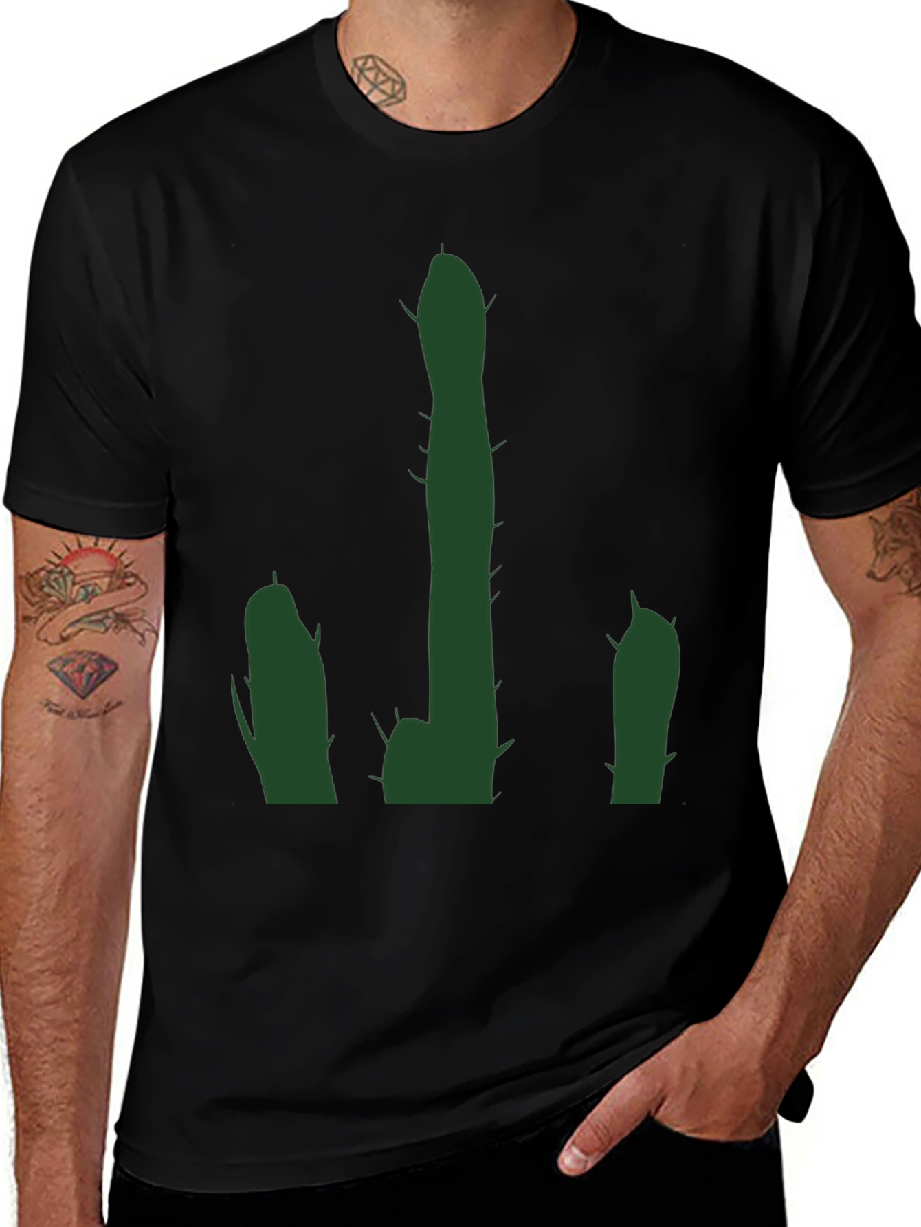 Cactus Graphic Black T-Shirt - Desert Humor Tee