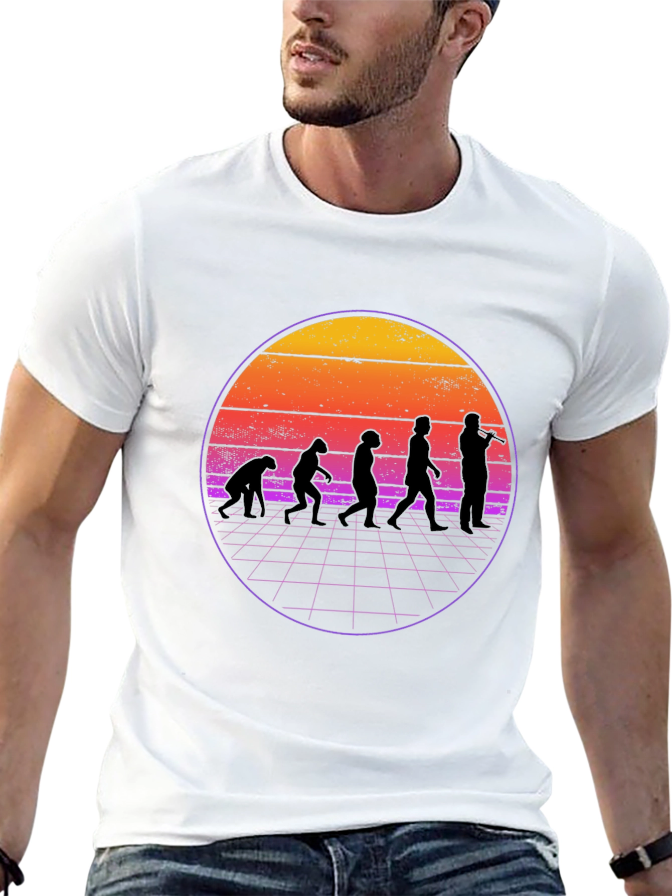 Evolution Musician T-Shirt Retro Style