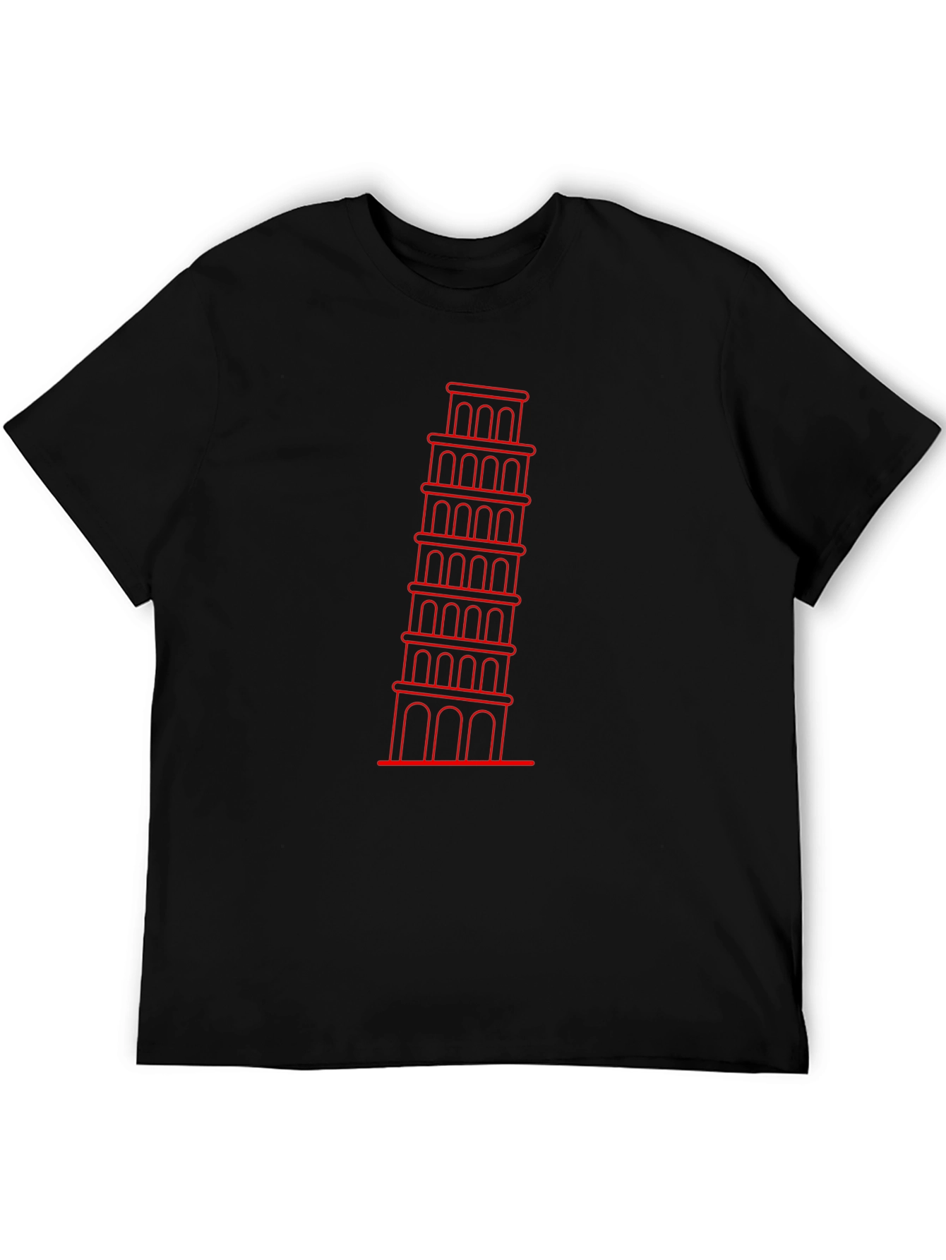Leaning Tower of Pisa Graphic Tee - Black