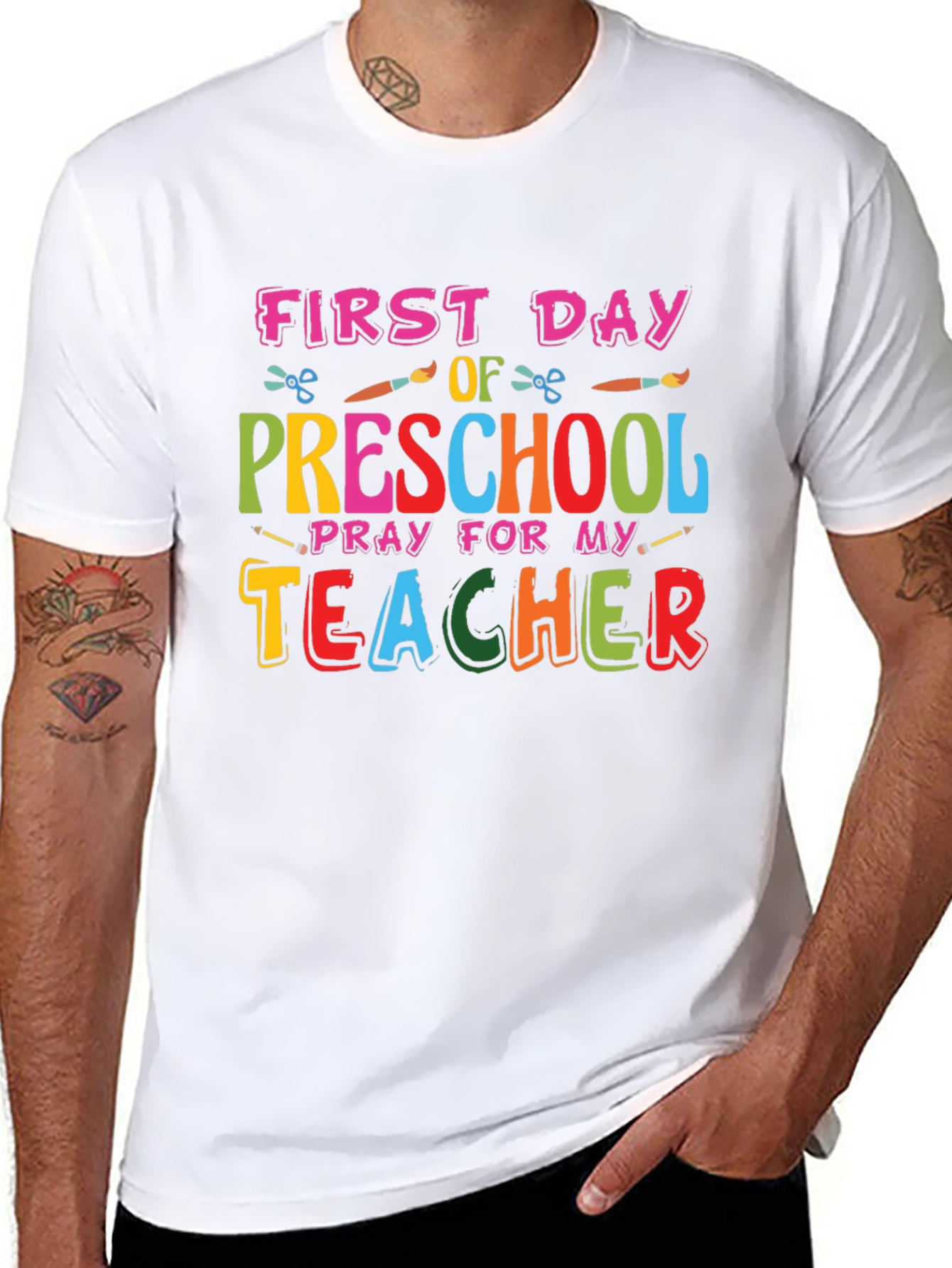 First Day of Preschool Teacher Graphic Tee