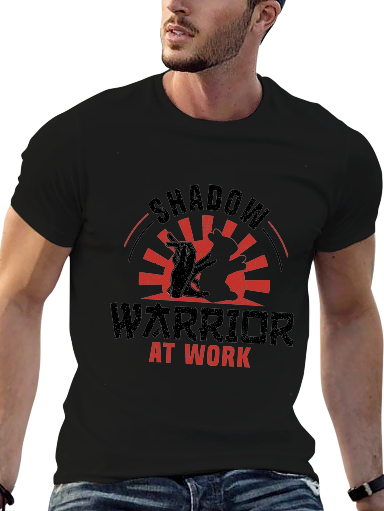 Shadow Warrior At Work Black Graphic Tee