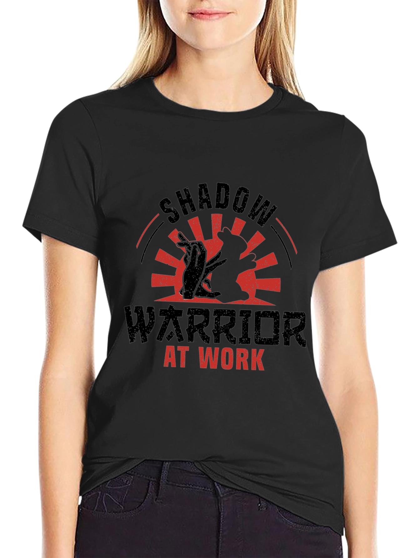 Shadow Warrior At Work Black Graphic Tee