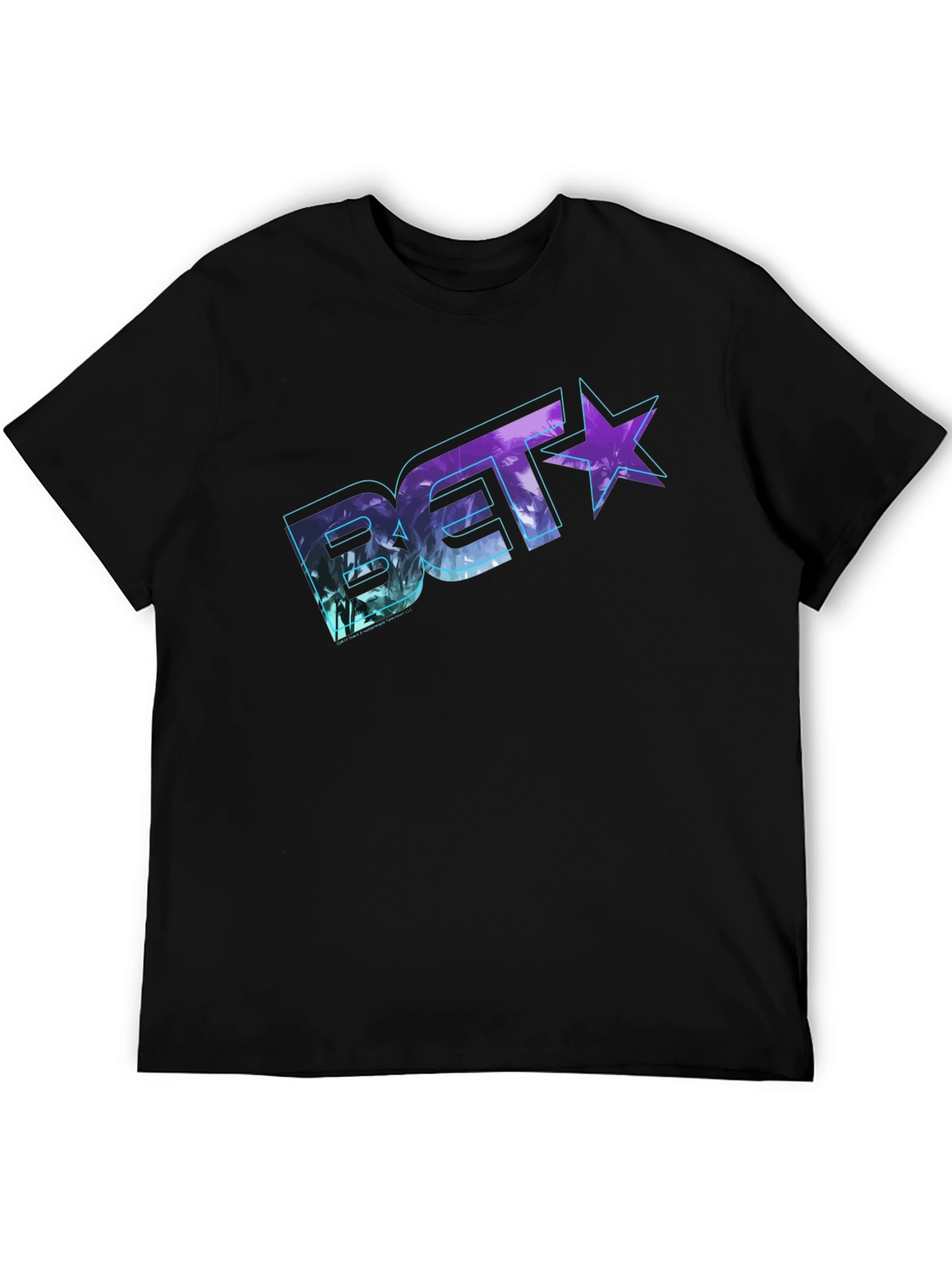 BET Tropical Logo Black T-Shirt