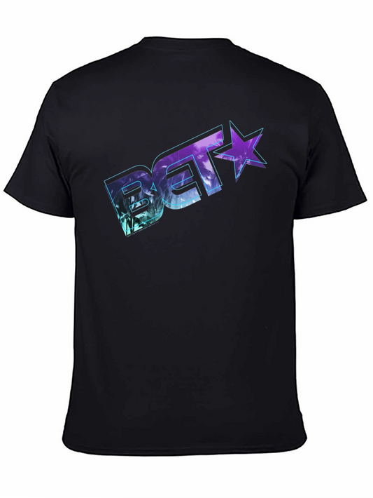 BET Tropical Logo Black T-Shirt