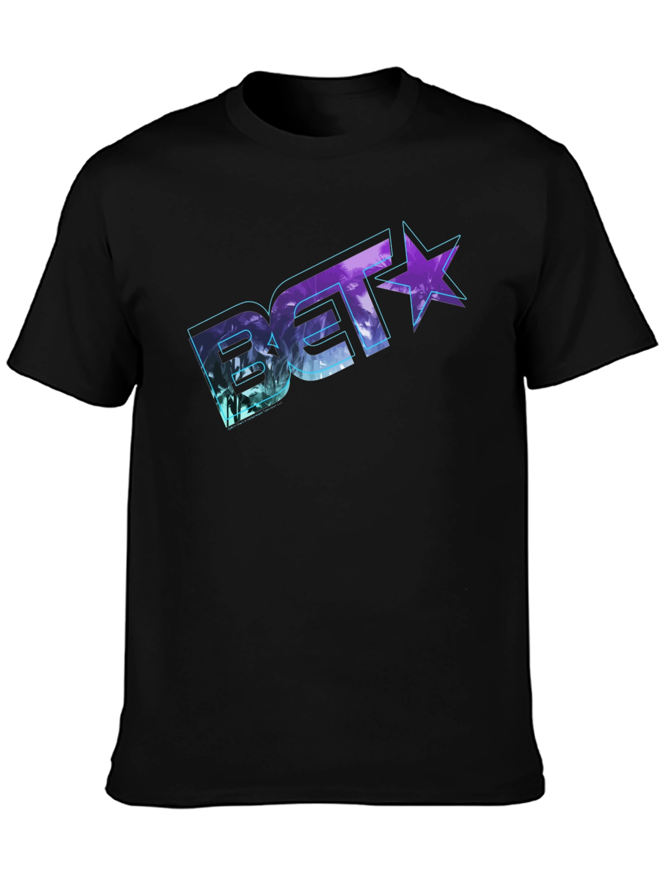 BET Tropical Logo Black T-Shirt