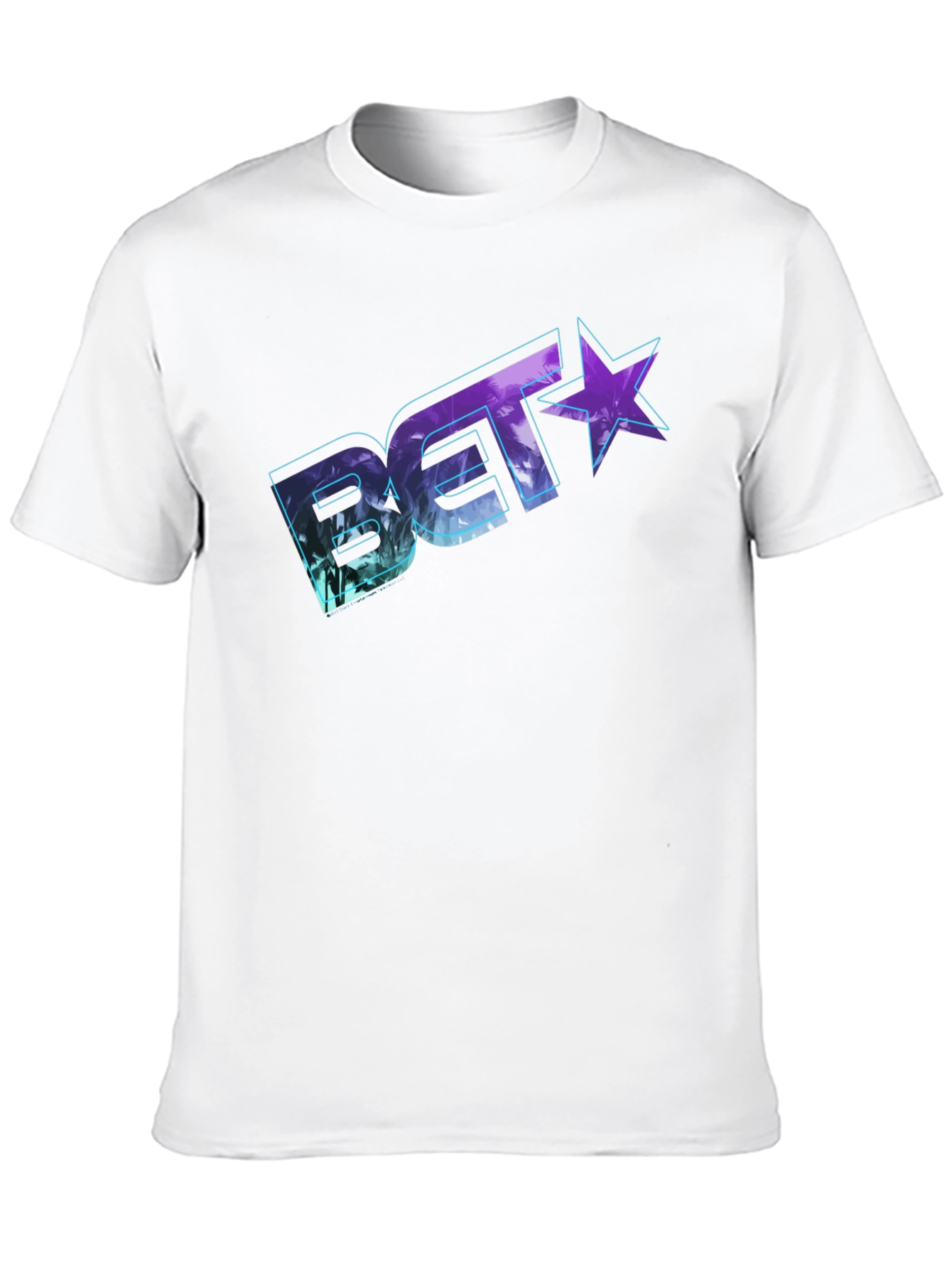 BET Tropical Logo Black T-Shirt