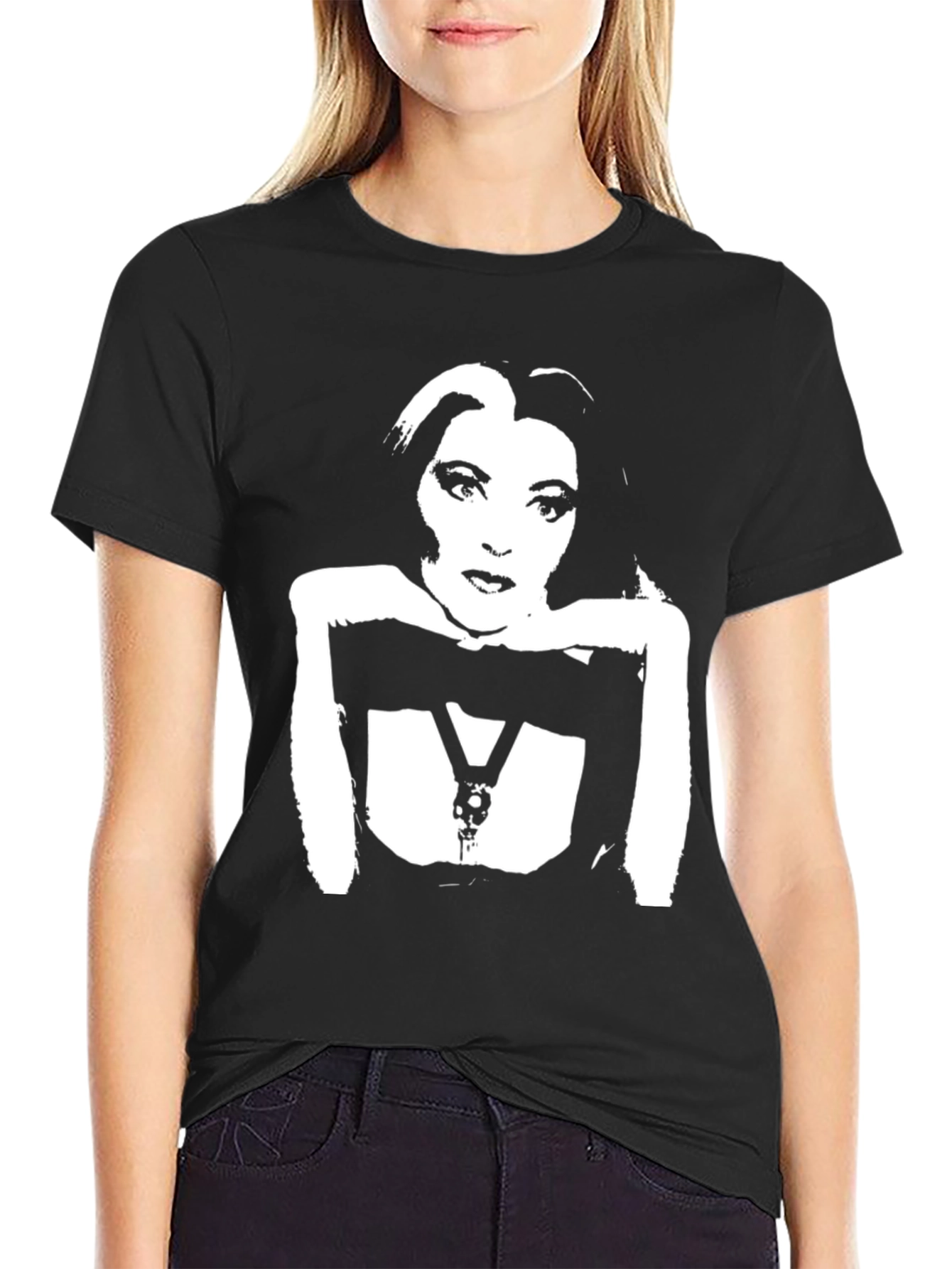 Black Graphic Tee - Iconic Womans Silhouette