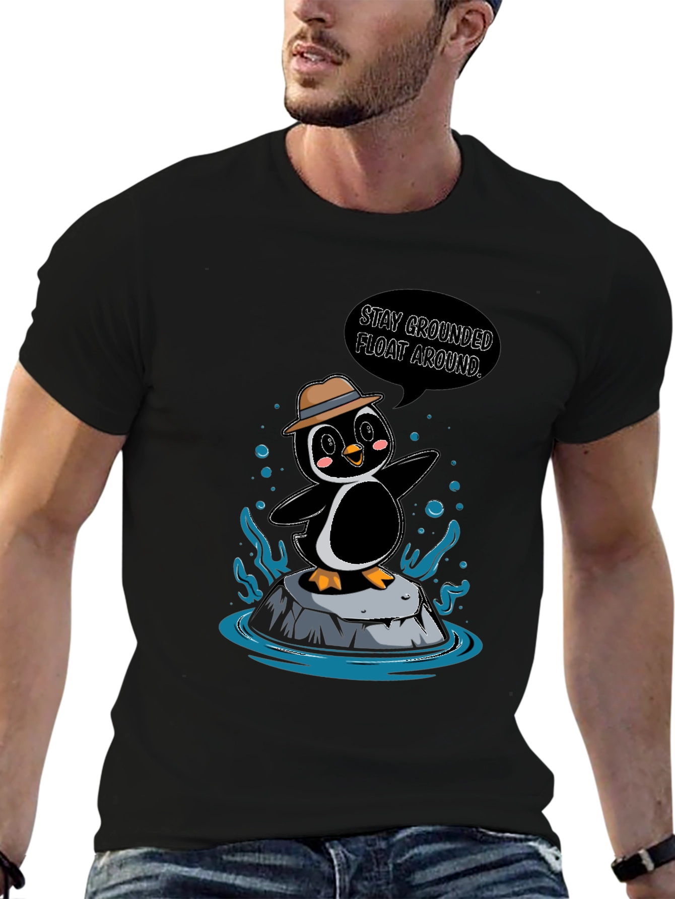 Stay Grounded Penguin Graphic Tee