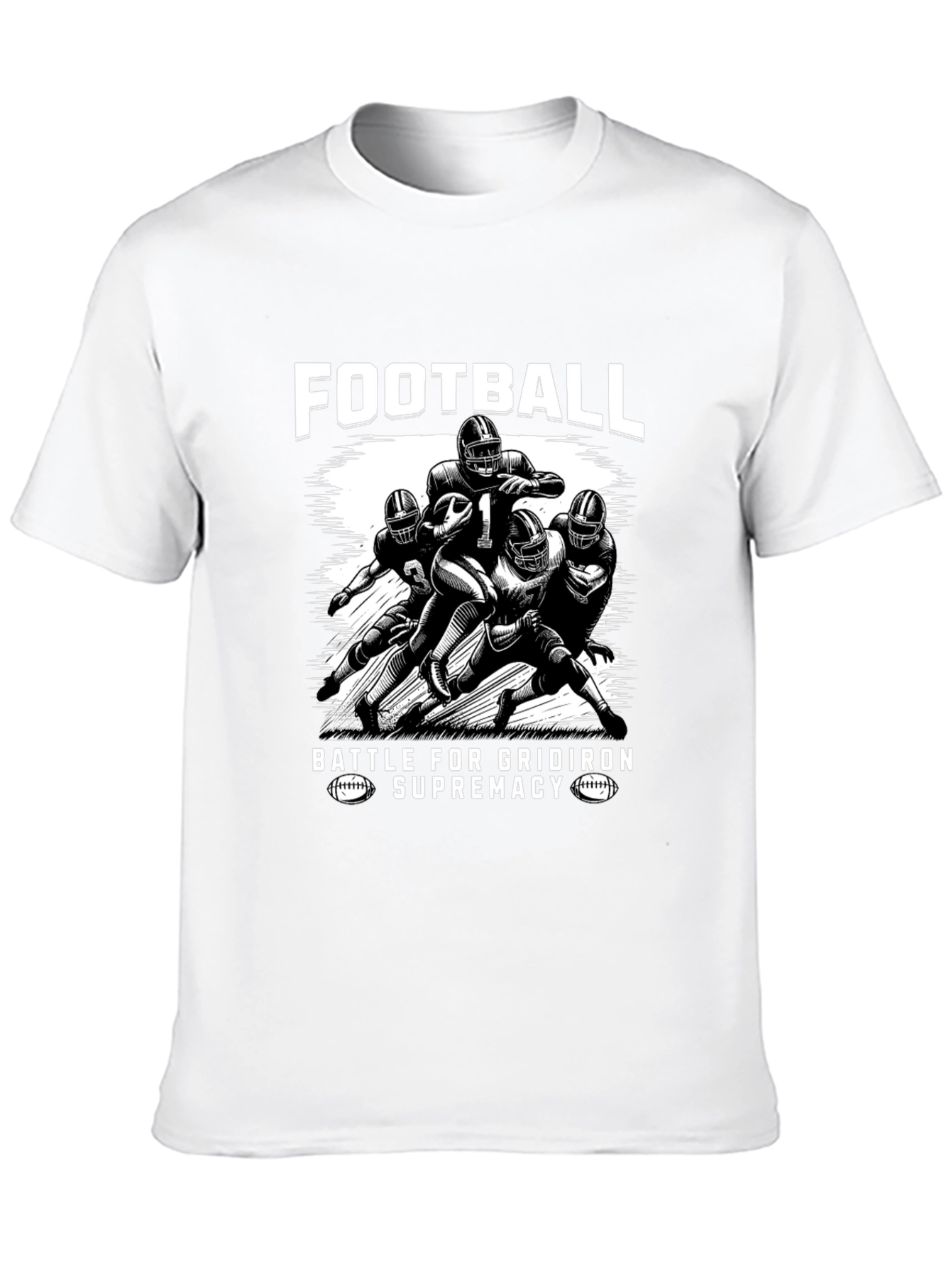 Football Battle Supremacy Black Graphic Tee