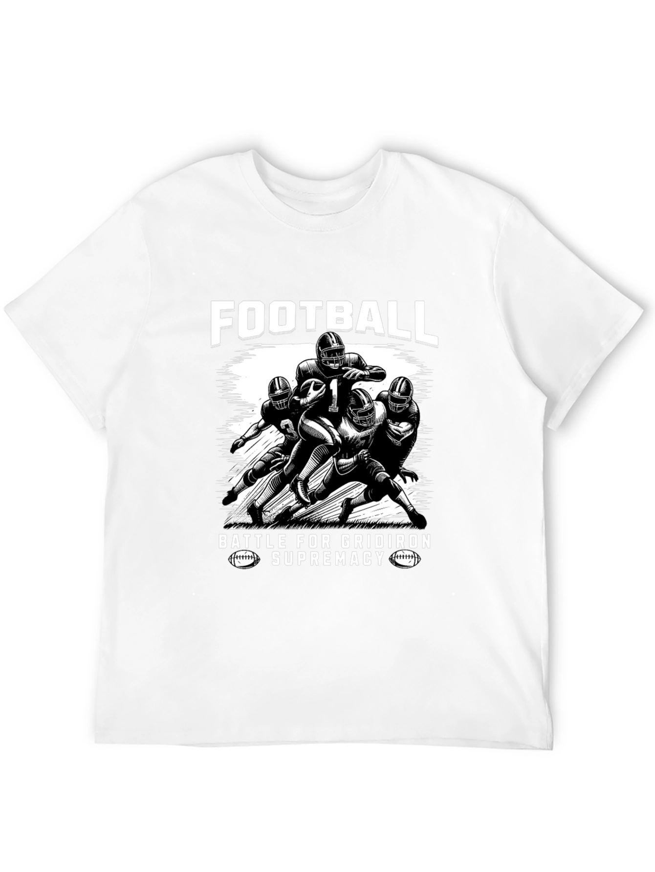 Football Battle Supremacy Black Graphic Tee