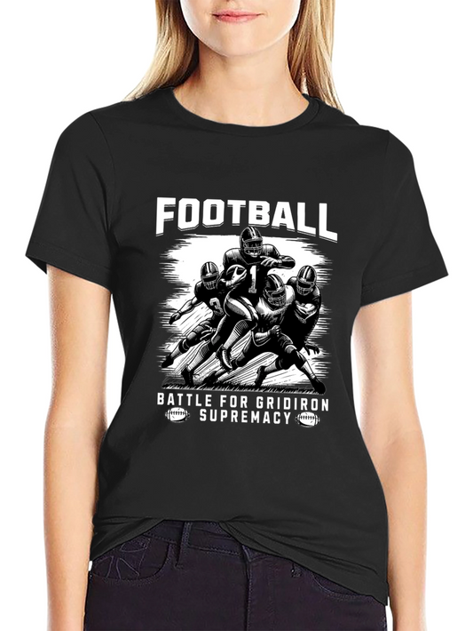 Football Battle Supremacy Black Graphic Tee