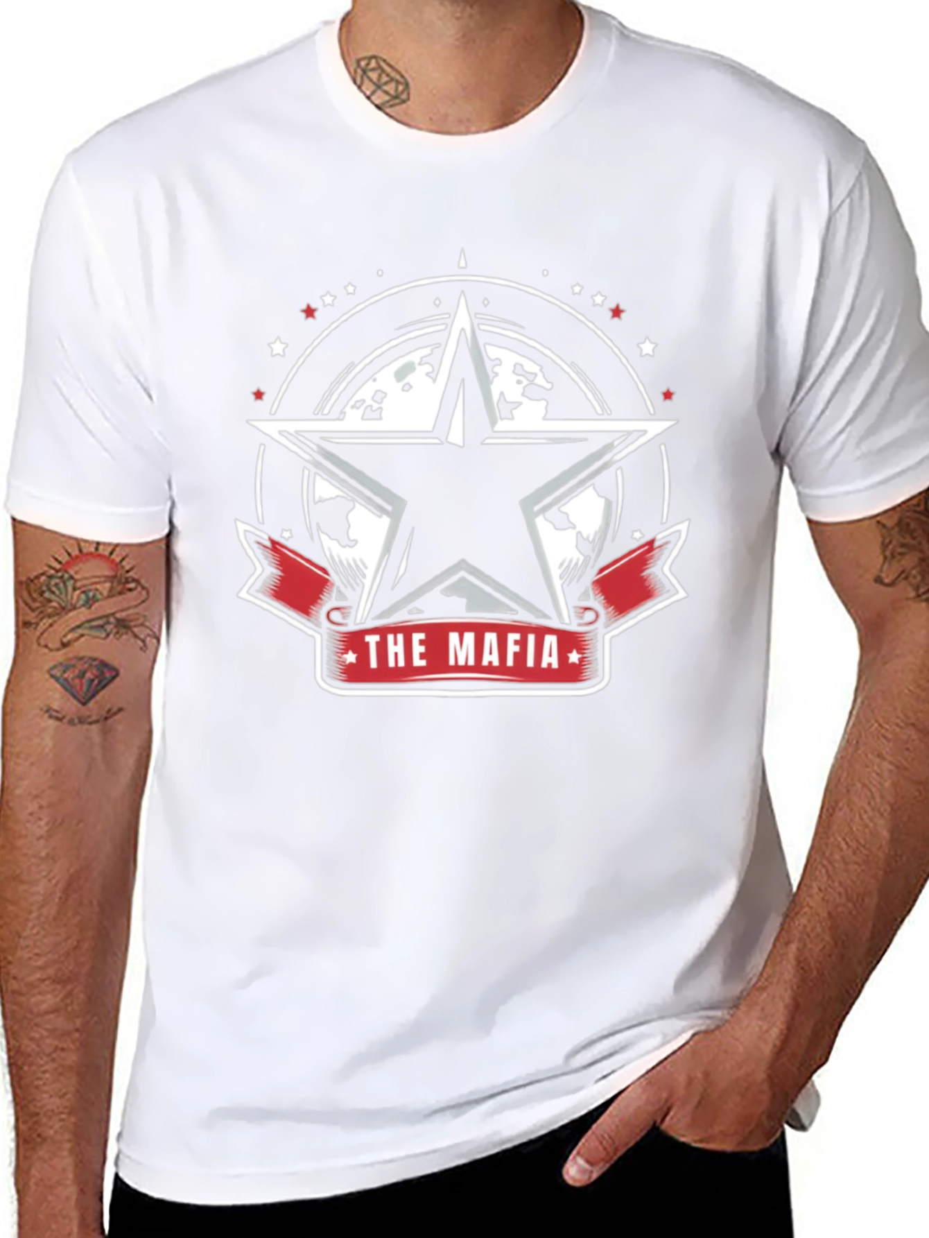 The Mafia Star Graphic T-Shirt - Cool Design