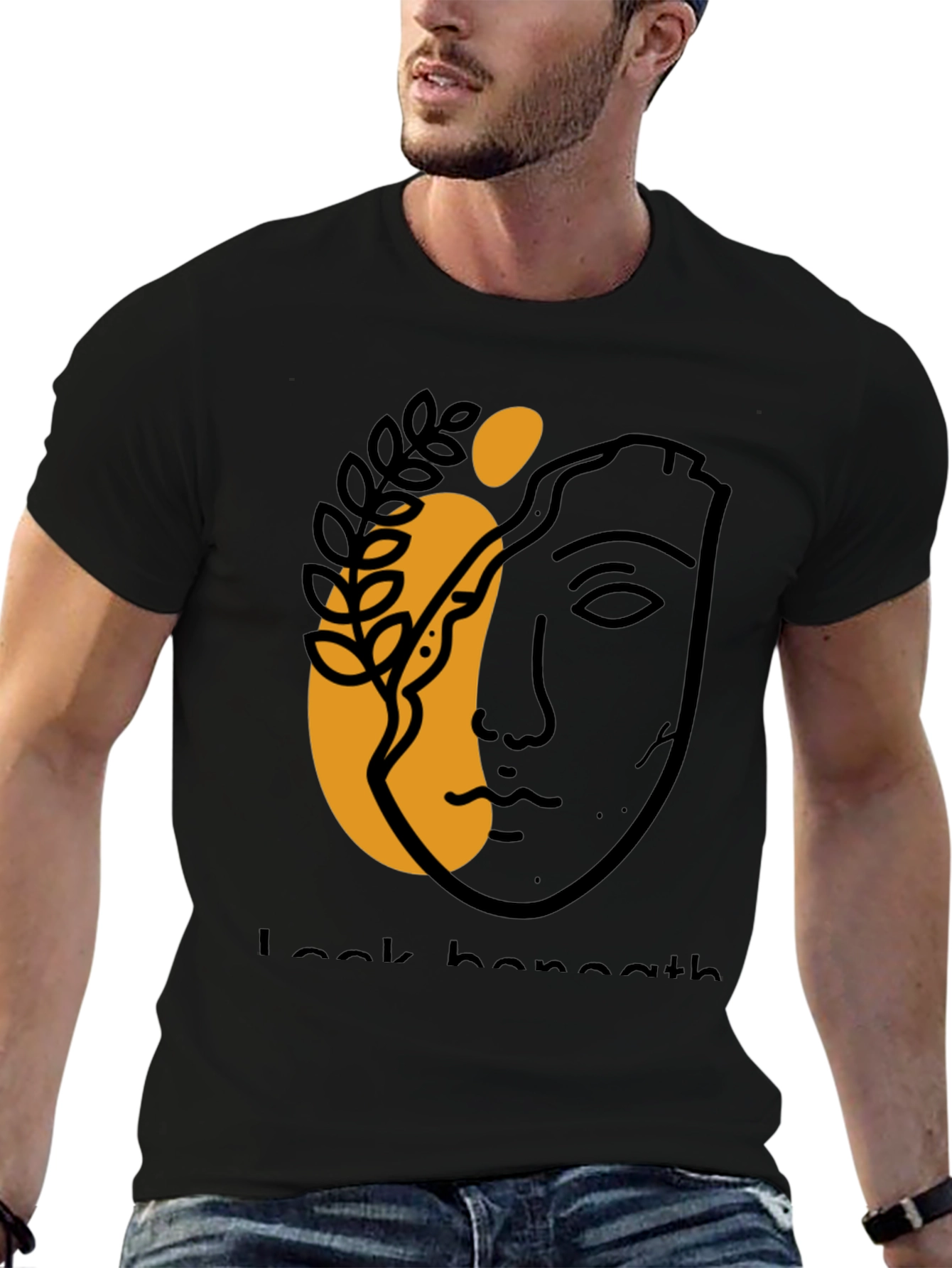 Abstract Face Graphic Tee - Modern Aesthetic T-Shirt