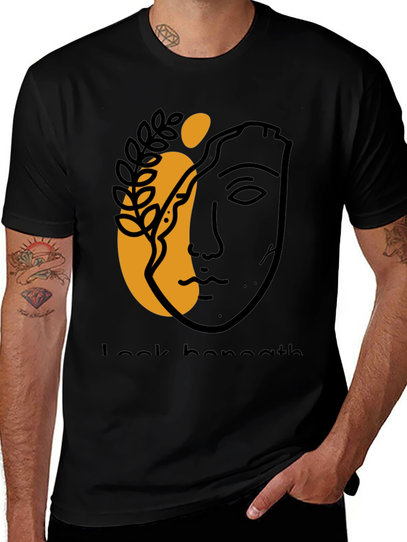 Abstract Face Graphic Tee - Modern Aesthetic T-Shirt