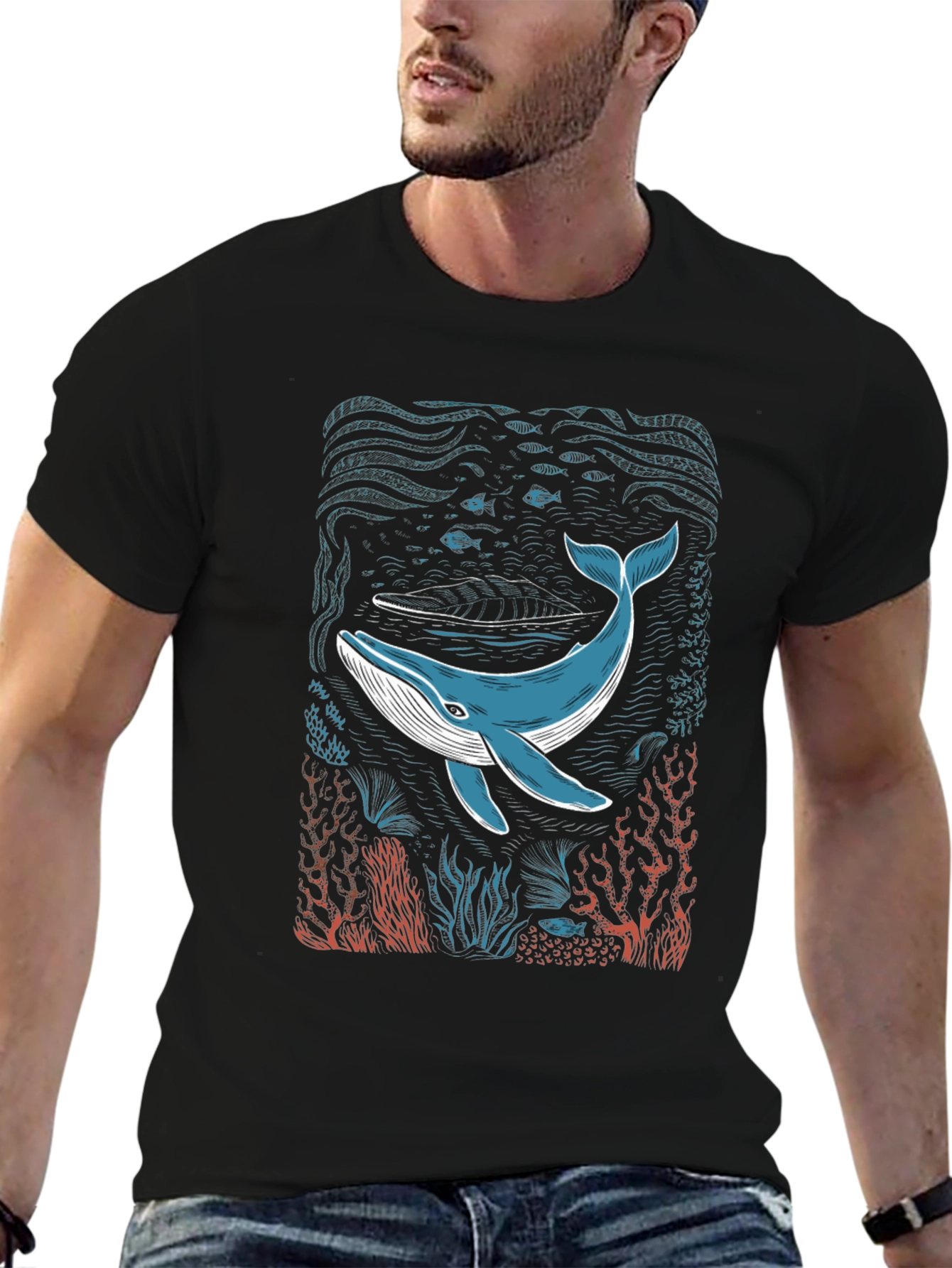 Whale Graphic T-Shirt - Cool Ocean Design