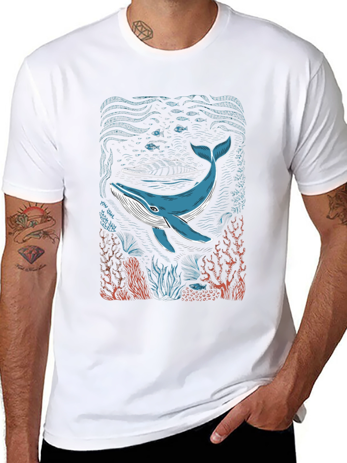 Whale Graphic T-Shirt - Cool Ocean Design